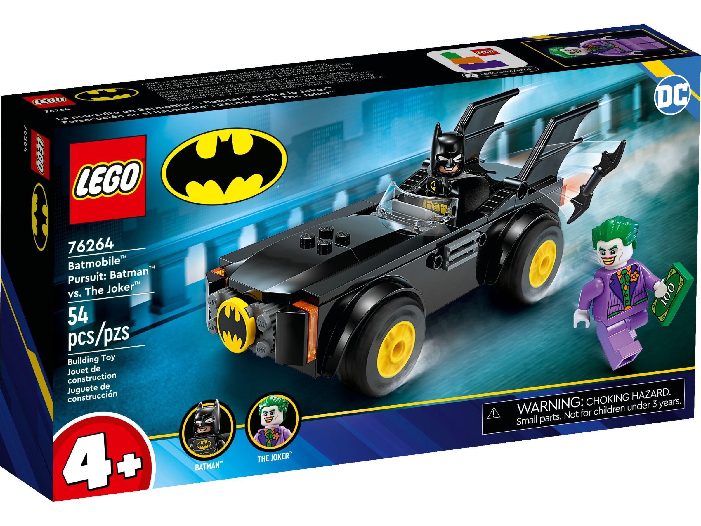 LEGO® LEGO® Super Heroes 76264 Verfolgungsjagd im Batmobile™: Batman™ Konstruktionsspielsteine, (54 St)