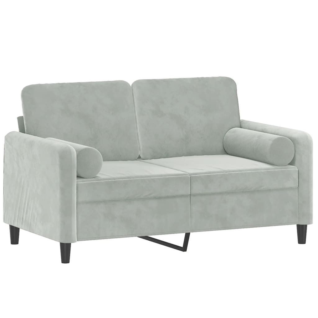 vidaXL Sofa 2-Sitzer-Sofa mit Zierkissen Hellgrau günstig online kaufen