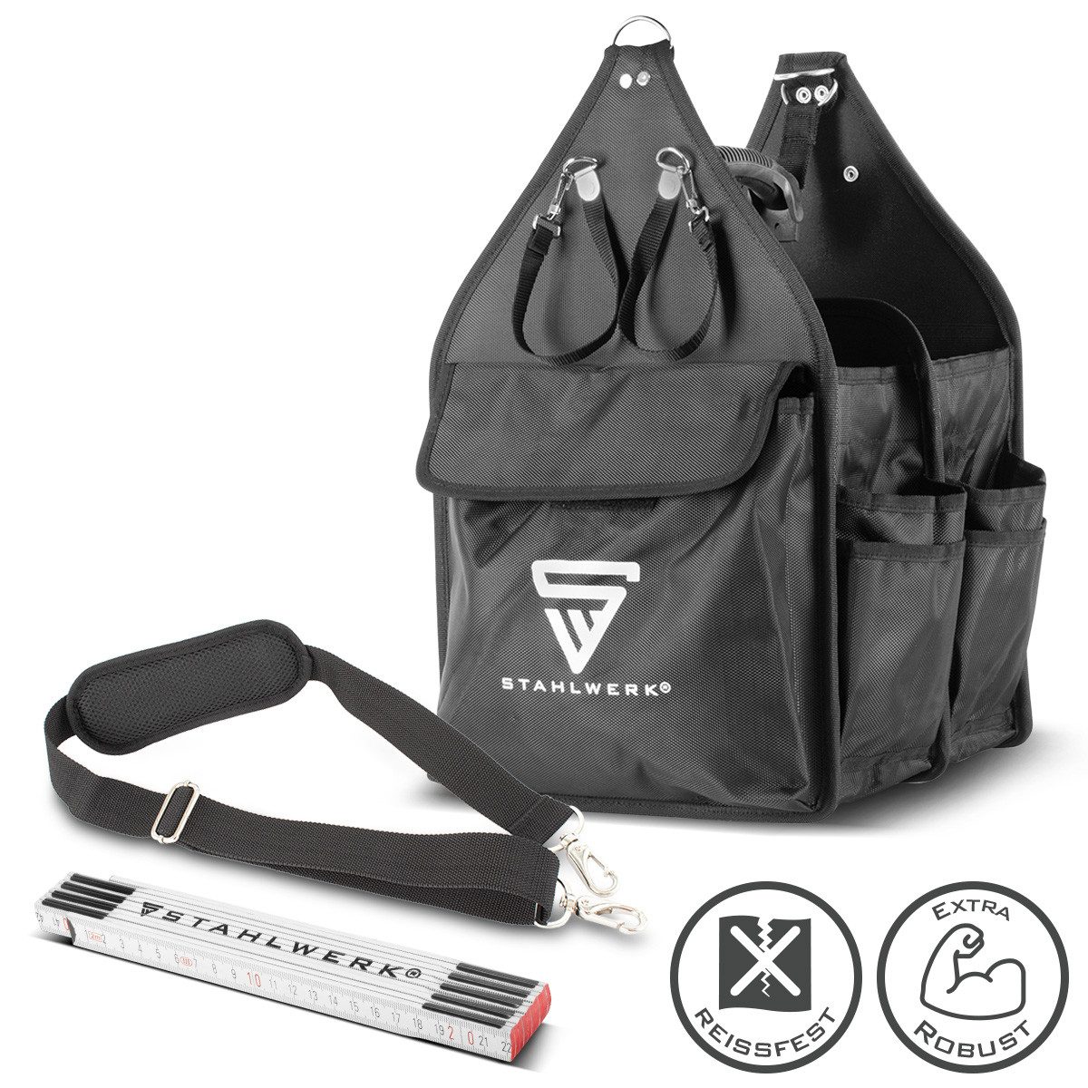 STAHLWERK Werkzeugtasche Werkzeugtasche mit 11 Außentaschen