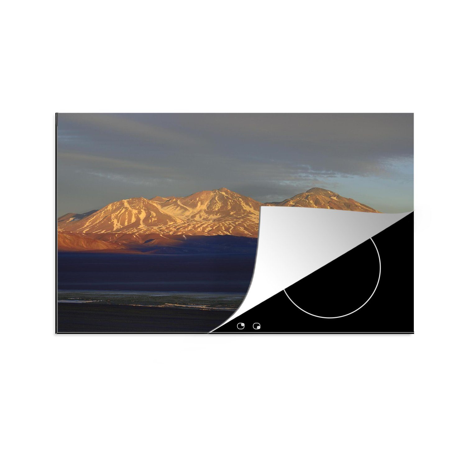MuchoWow Herdblende-/Abdeckplatte Berge im Nevado Tres Cruces National Park in Südamerika, Vinyl, (1 tlg), 81x52 cm, Induktionskochfeld Schutz für die küche, Ceranfeldabdeckung