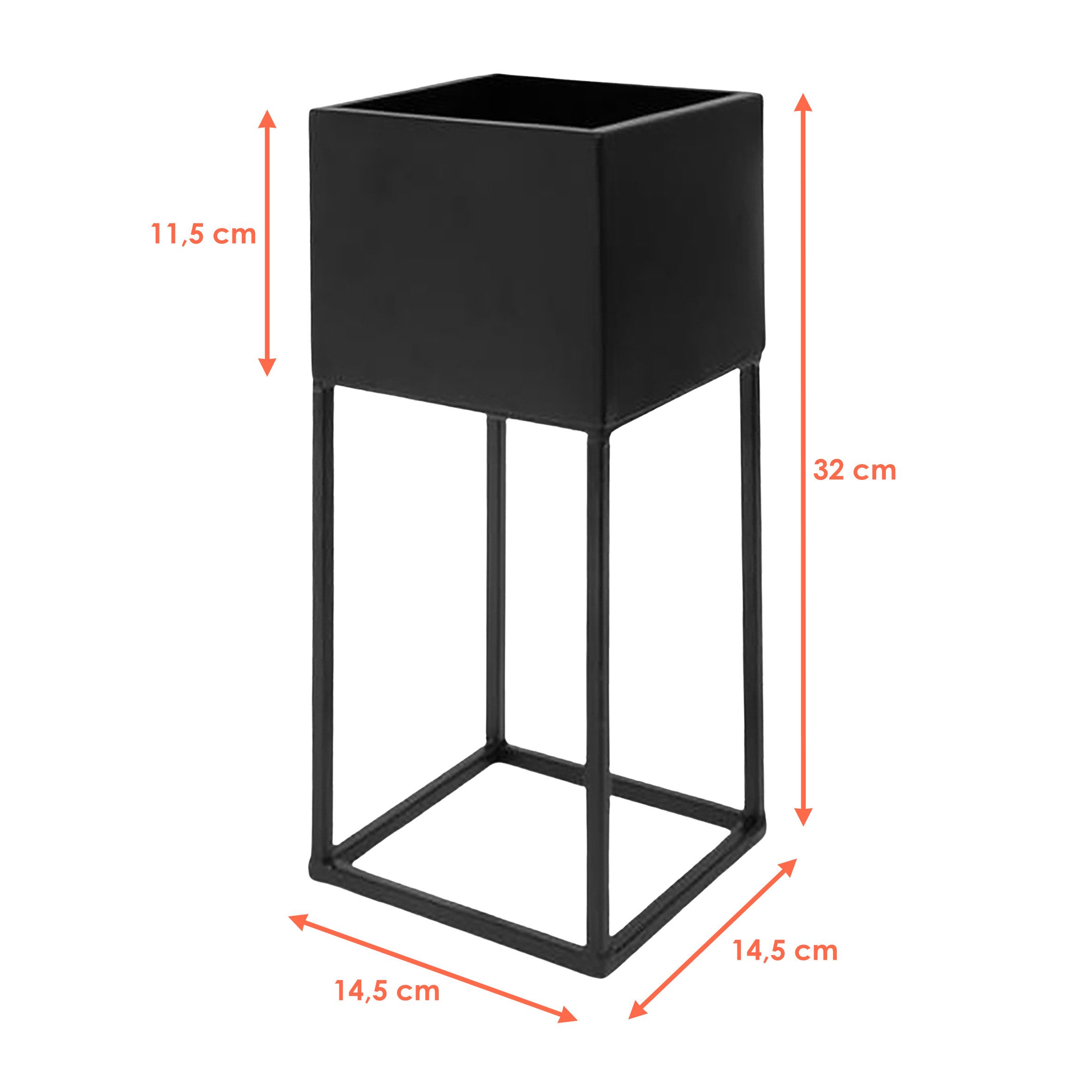 Spetebo Blumentopf Metall Blumentopf schwarz mit günstig online kaufen