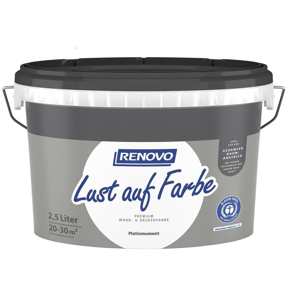 Renovo Wandfarbe Renovo Wand- und Deckenfarbe Lust auf Farbe matt 2,5 Ltr. Platinmoment