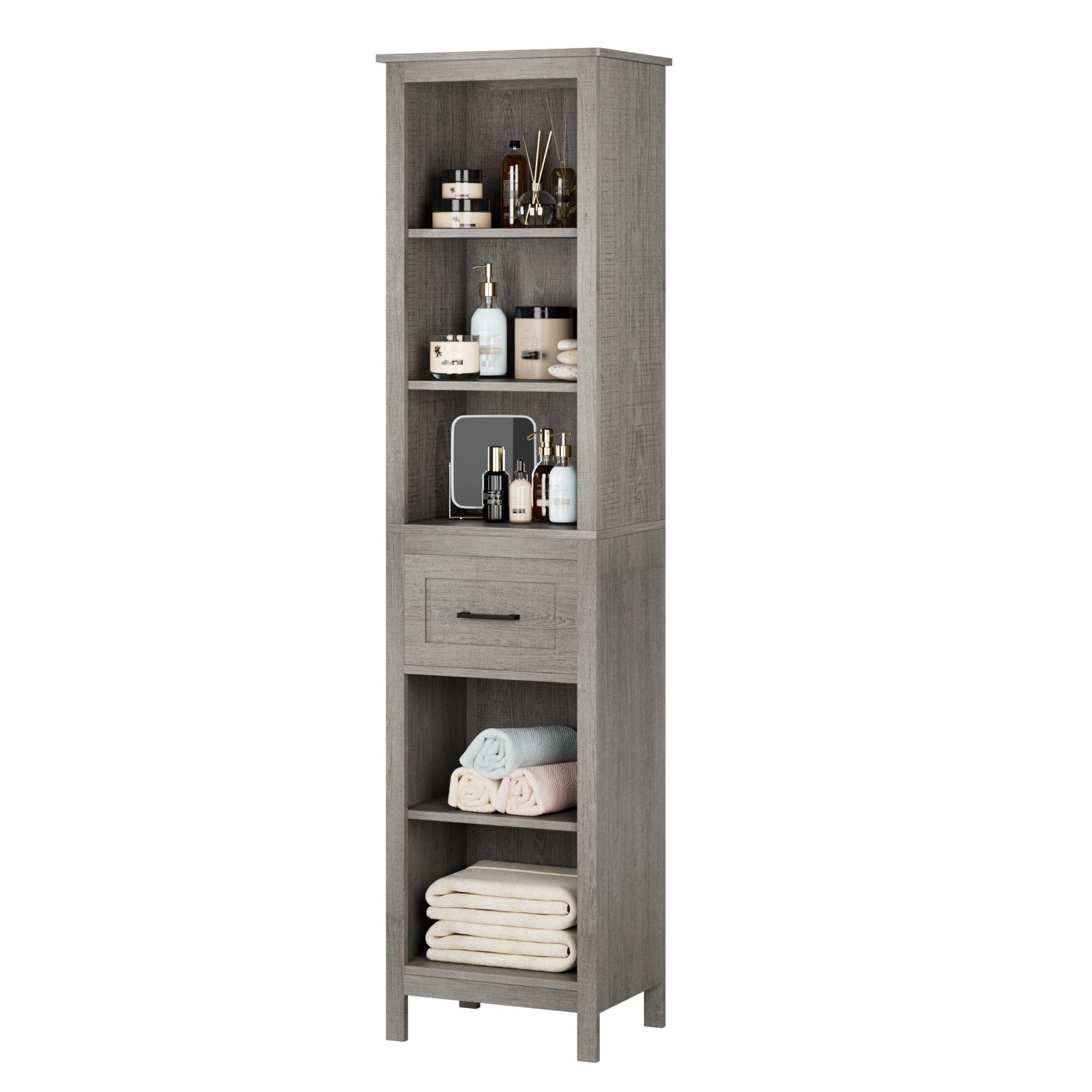 Homfa Hochschrank Badschrank Badezimmerschrank mit 5 günstig online kaufen