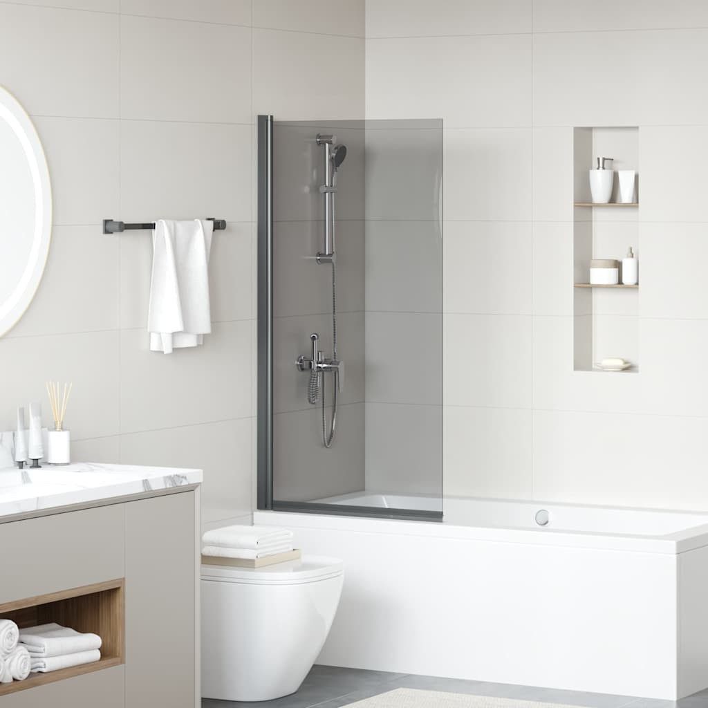 vidaXL Duschwand Bad-Duschschirm Schwarz 68 x 130 cm Gehärtetes Glas, (1 tlg)