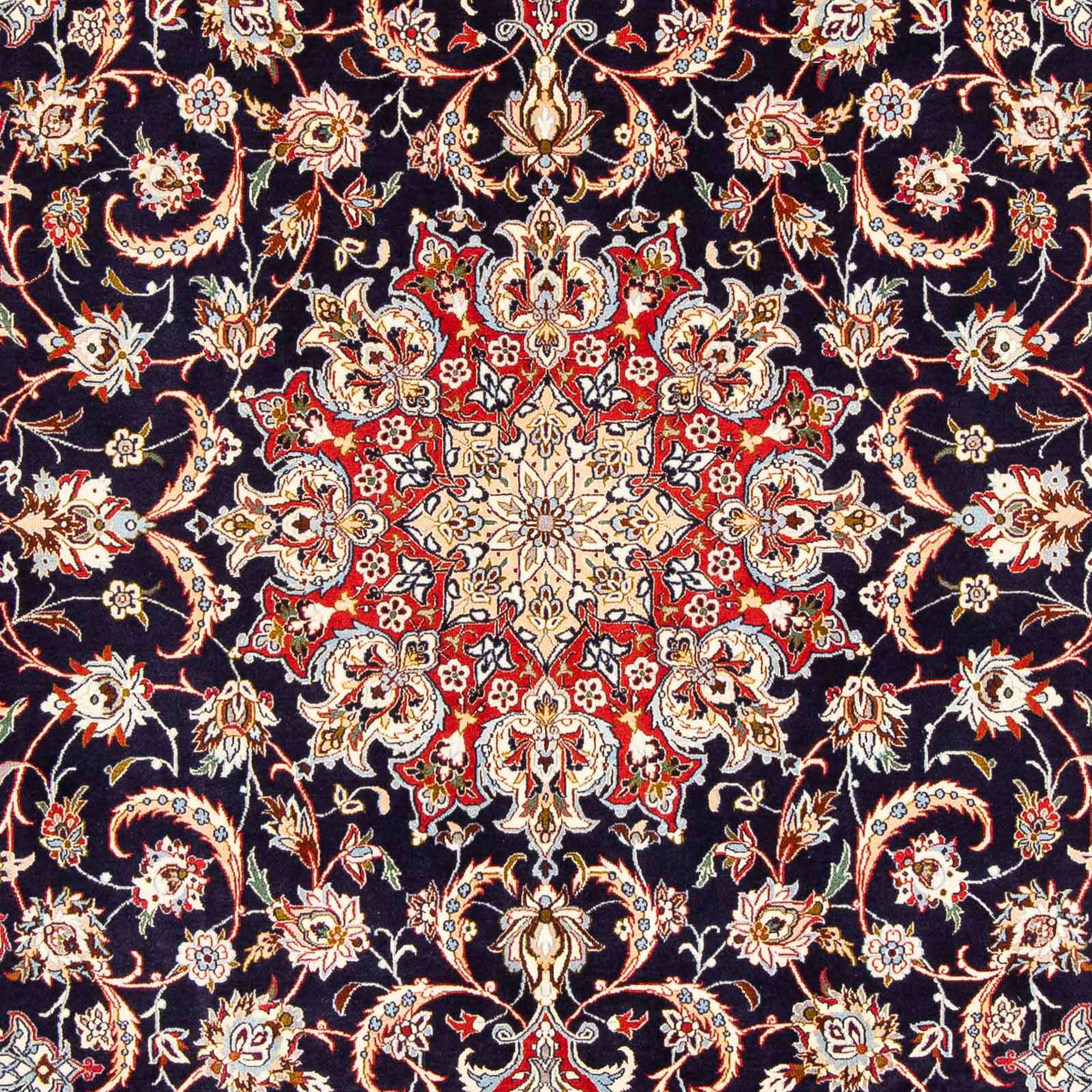 Orientteppich Perser - Isfahan mm, Wohnzimmer, 202 rechteckig, 6 - x Premium 306 - Handgeknüpft, morgenland, Zertifikat cm mit - rot, Einzelstück Höhe