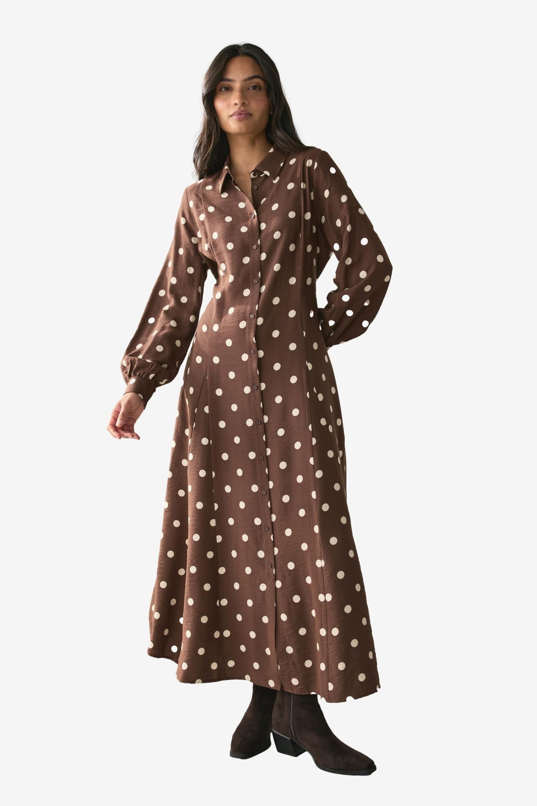 Next Midikleid Langärmeliges Hemdkleid in Midilänge günstig online kaufen