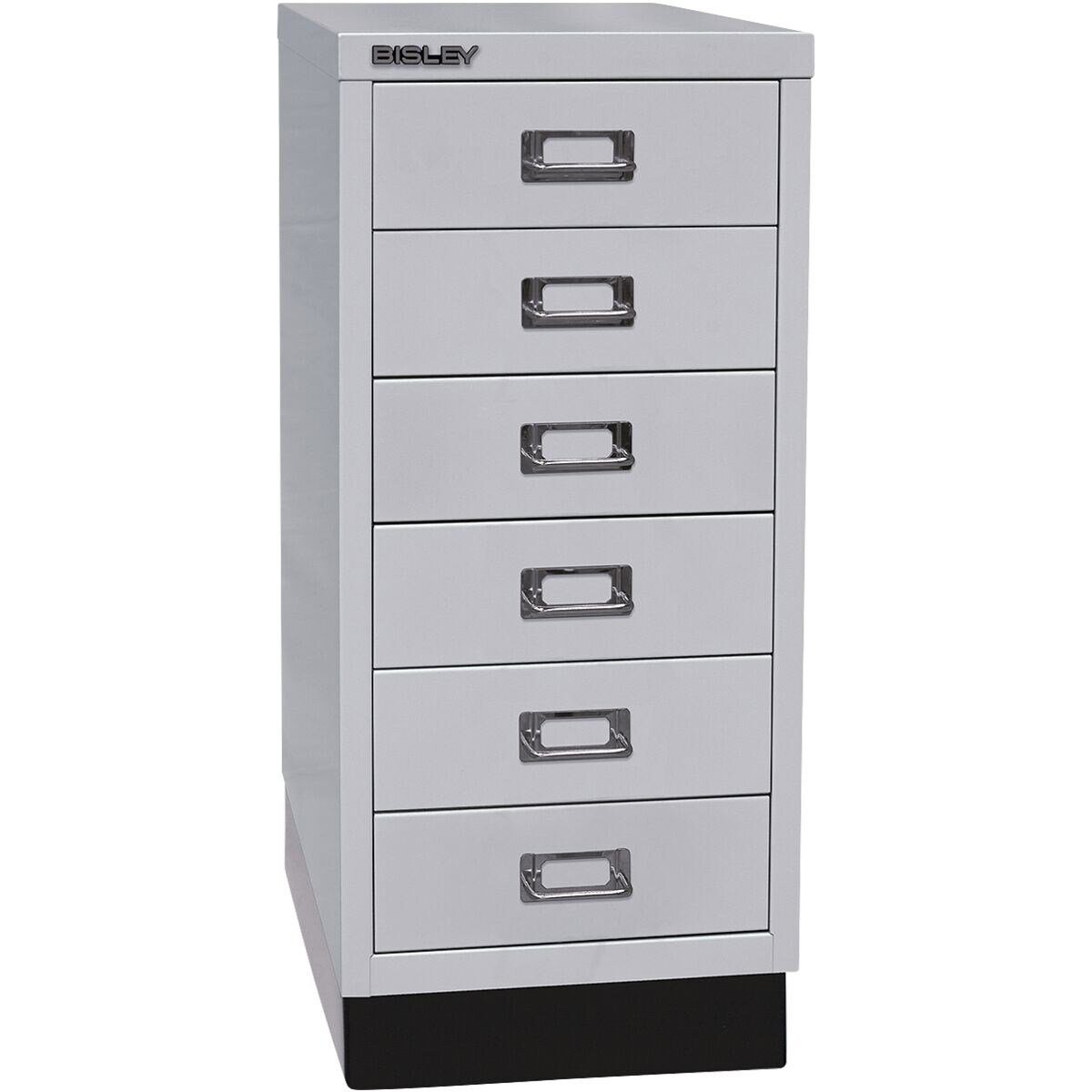 Bisley Beistellschrank MultiDrawer Schrank aus Stahl, 6 Schubladen, mit Sockel, A4
