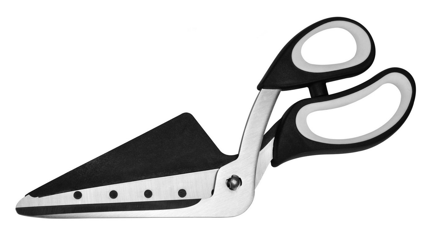 Haushalt International Pizzaschere Pizza Schere mit Edelstahl Klingen - 27 cm, (Packung, 1-tlg., Pizzaschere), trennbare Scherenblätter, Griff aus Silikon