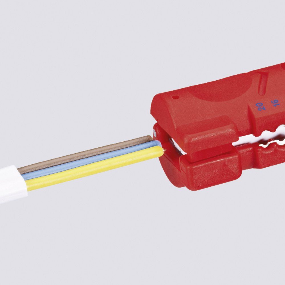 Knipex Kabelmesser Knipex 16 Flachkabel, 125 Rundka SB für 64 Geeignet Kabelentmanteler