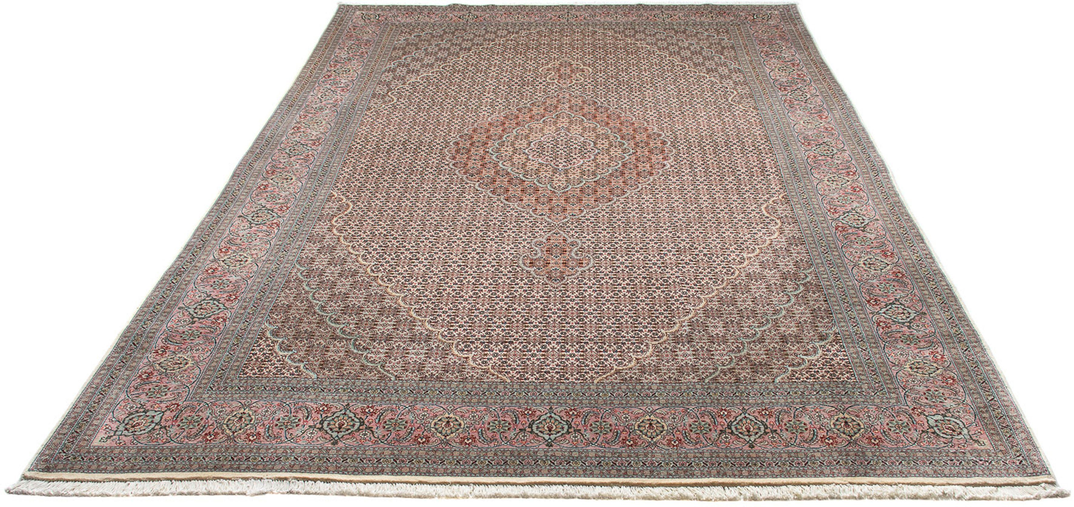 Orientteppich Perser - Täbriz - 296 x 203 cm - hellbraun, morgenland, rechteckig, Höhe: 10 mm, Wohnzimmer, Handgeknüpft, Einzelstück mit Zertifikat
