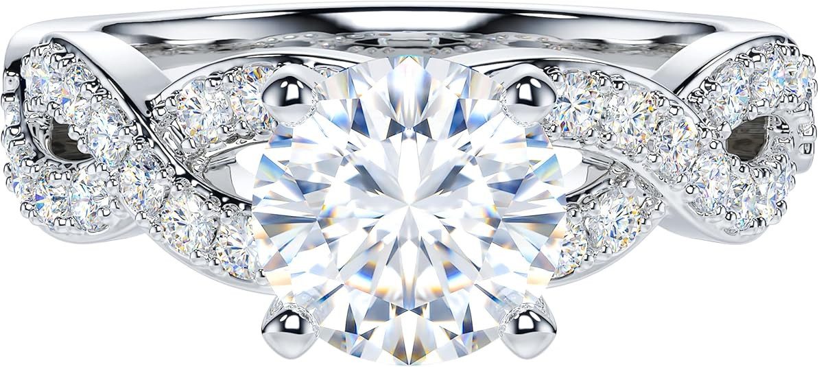 Jumpeak Diamantring Eheringe für Männer und Frauen, 1,5 Karat Diamantring,ring gold, Valentinstagsgeschenk,Jubiläumsgeschenk,geschenk für fra