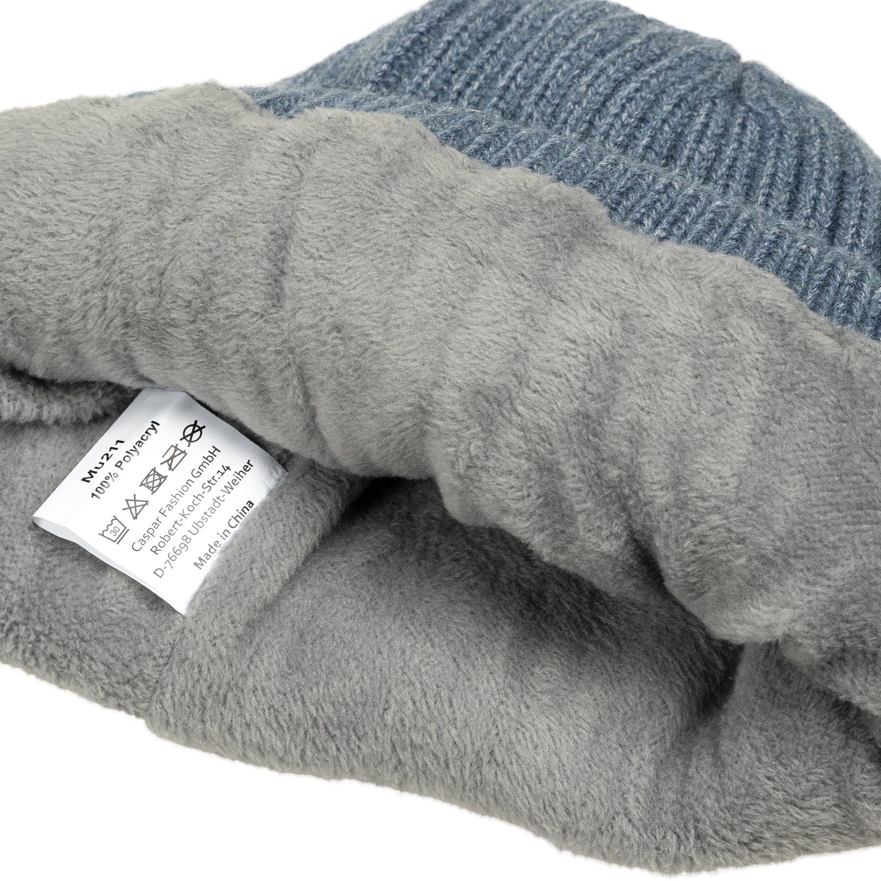 Caspar Beanie MU211 Mütze Fischermütze Beanie klassische Unisex jeansblau