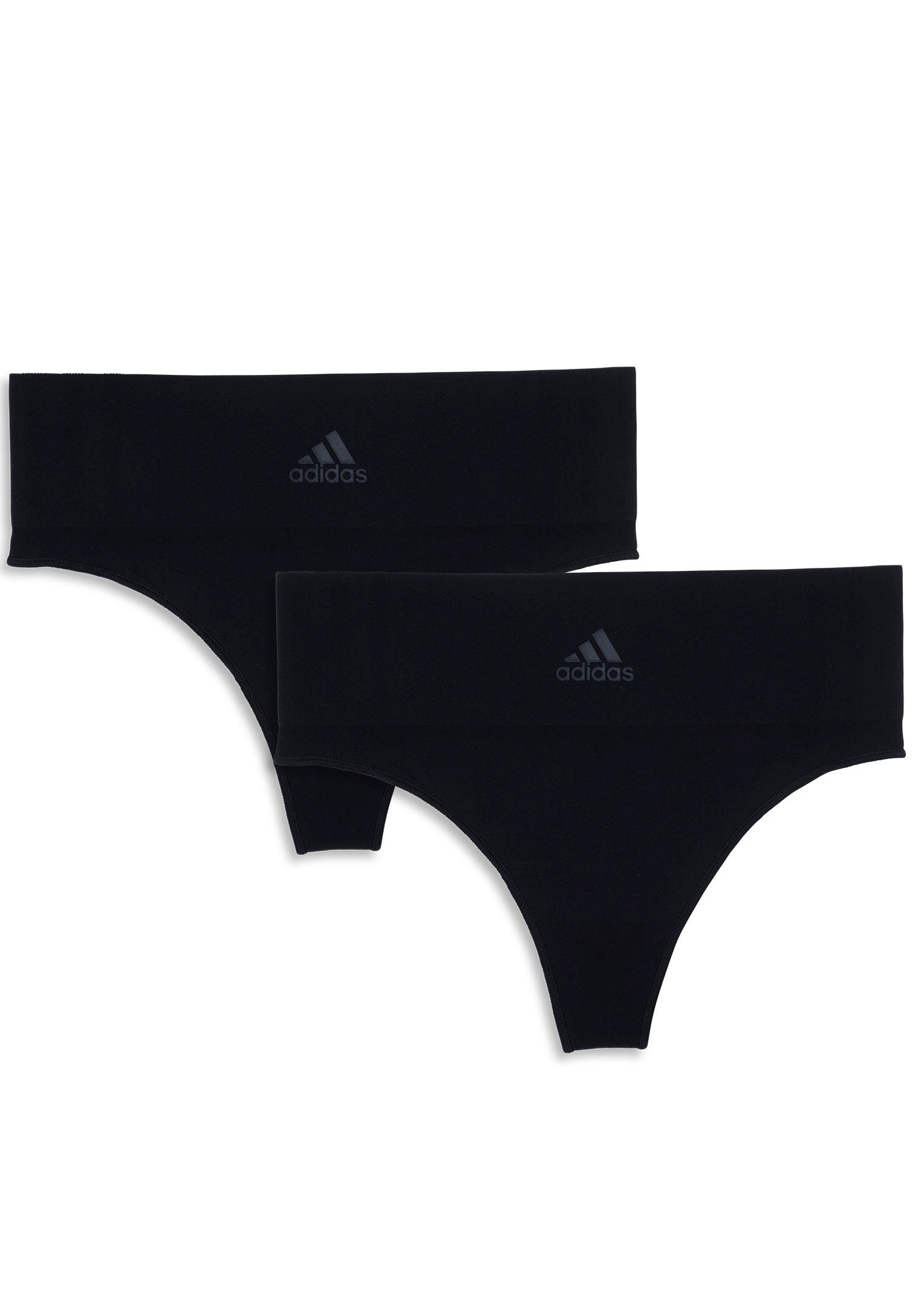 Stoff (2er-Pack) nahtlosem schwarz adidas T-String Sportswear mit Thong