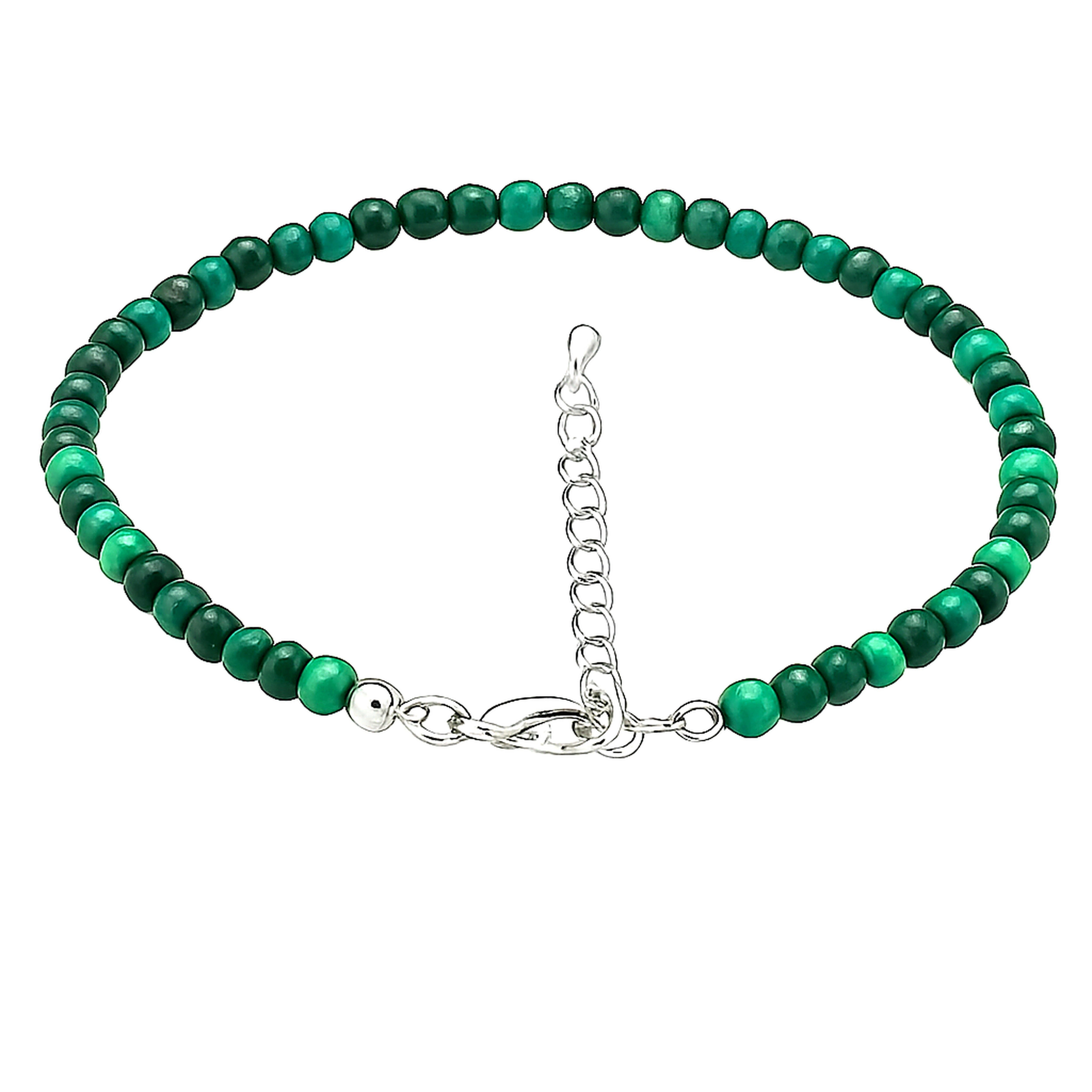 Lebensquelle Plus Fußkette mit Anhänger Malachit Fußkettchen, 4mm