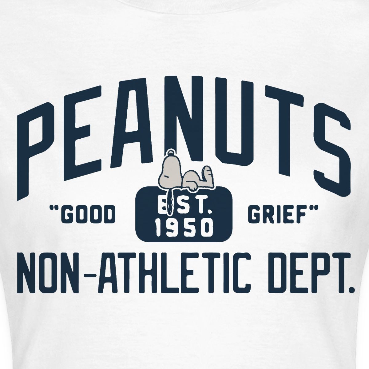 Spreadshirt T-Shirt Peanuts Non-Athletic Dept. Est 1950 Mit Snoopy Frauen T-Shirt (1-tlg) Slim Fit, fällt klein aus