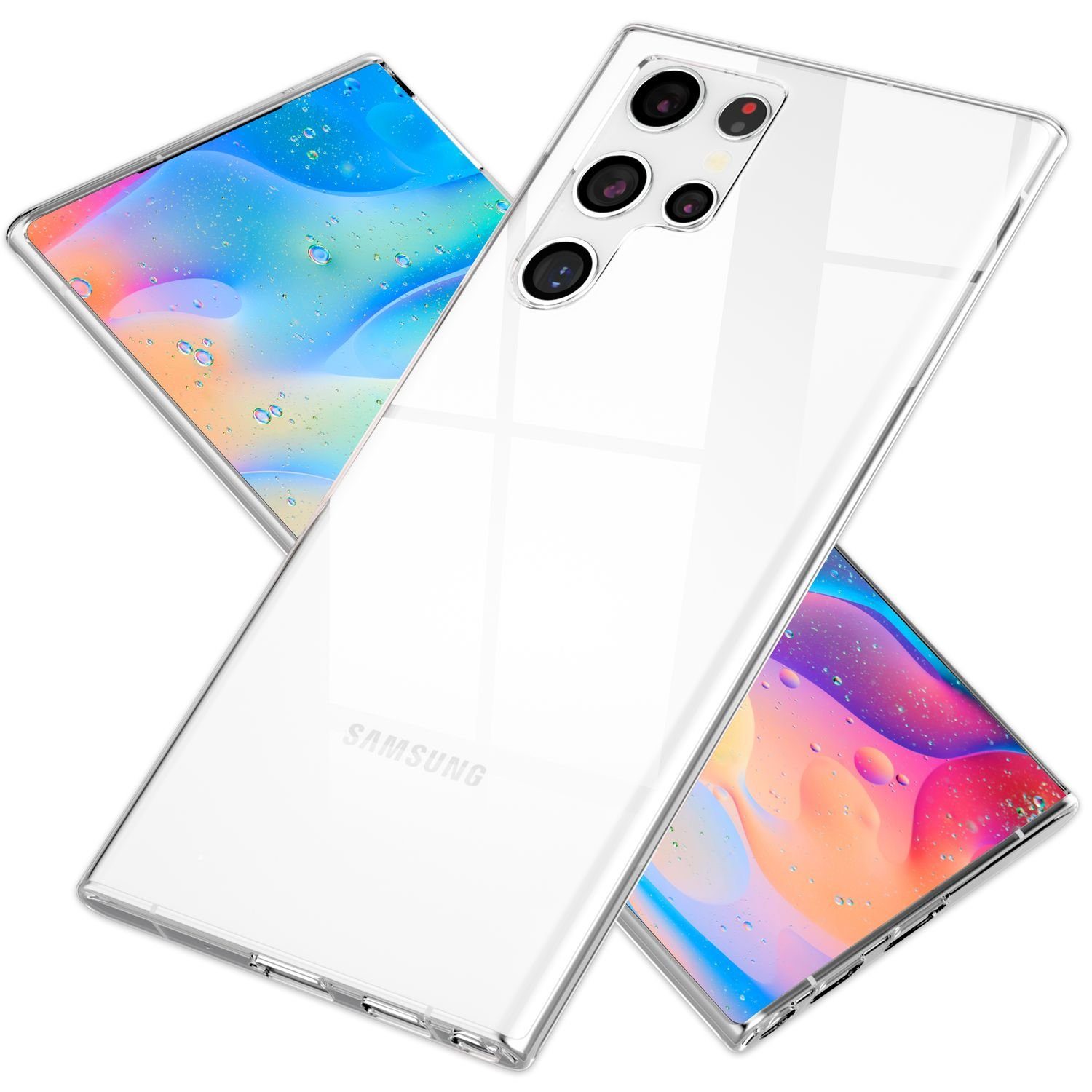 Nalia Smartphone-Hülle Samsung Galaxy S22 Ultra, Klare Silikon Hülle / Extrem Transparent / Durchsichtig / Anti-Gelb