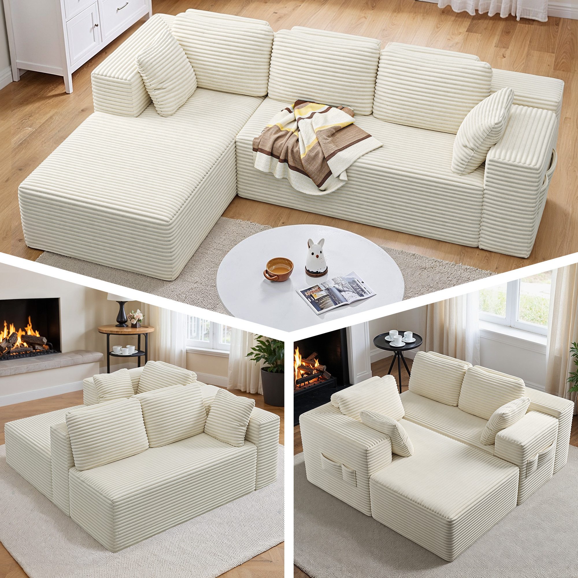 Bealife Ecksofa L-Form, B: 250cm, Keine Montage erforderlich, Modulares Des günstig online kaufen