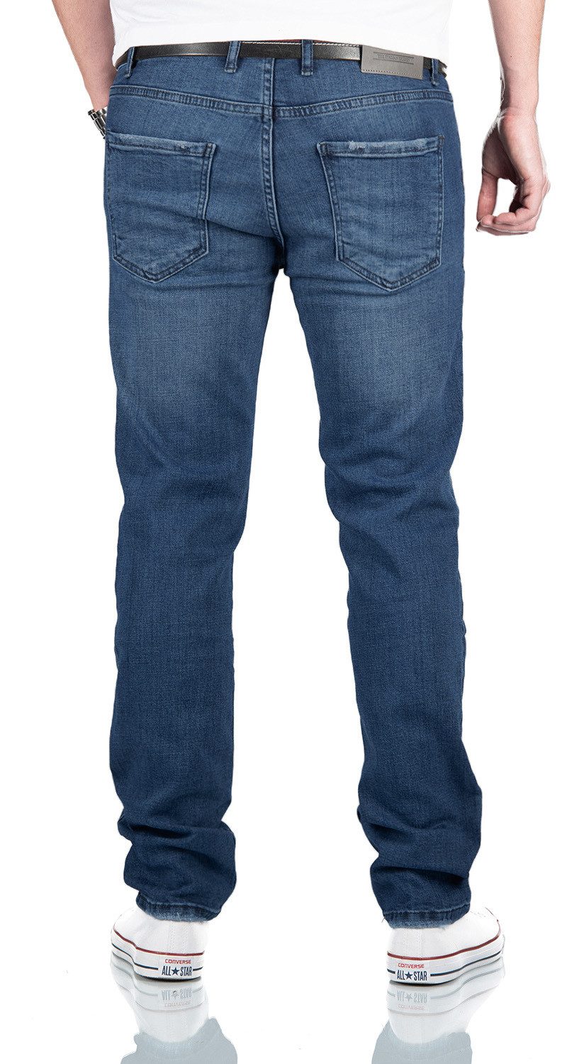 Alessandro Salvarini Straight-Jeans Herren Jeans Regular Fit mit Stretch – Klassische Denim Hose Zeitlose Herren Jeans im 5-Pocket-Style – Bild 4 von 4