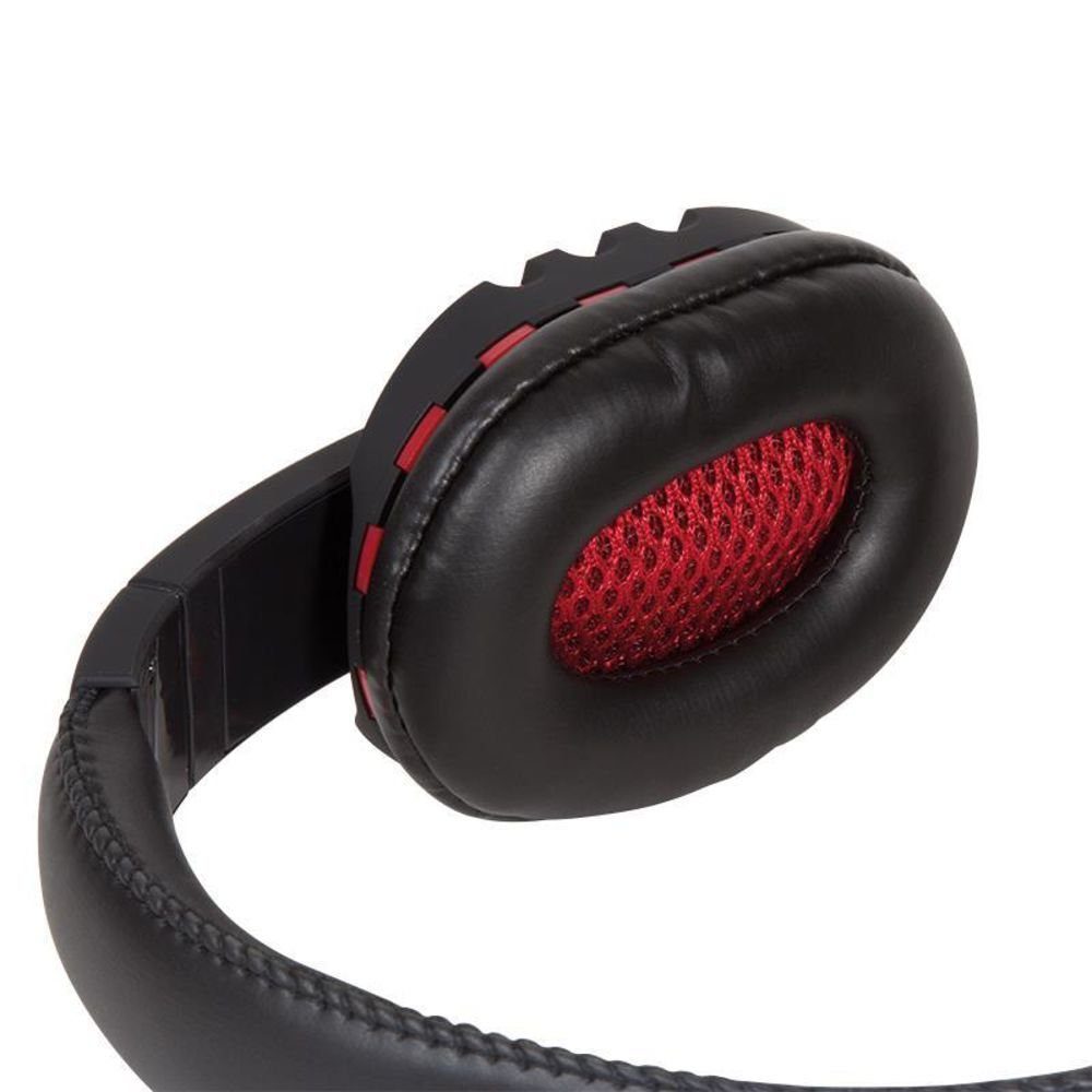 Steuerung, 2 Kabel, (USB, HS0033 Stereo-Headset m integrierte Rot) Ear, LogiLink Over Schwarz /