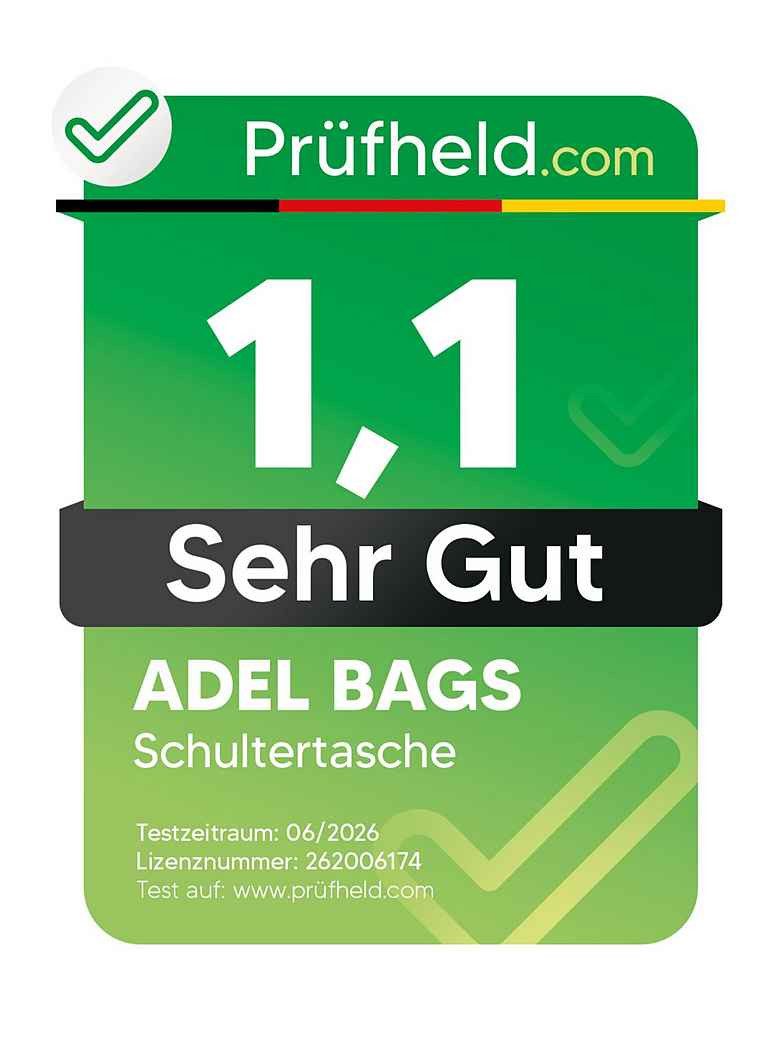 Adel Bags Schultertasche SARA Umhängetasche Damen Altrosa aus Echtleder Crossbody (Note 1.1], [Test SEHR GUT), 20 Farboptionen, Hergestellt in Italien, mit 2 Riemen