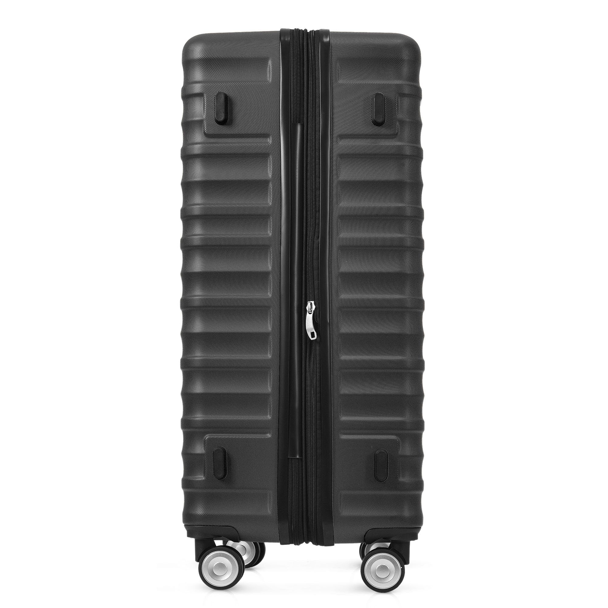 TSA-Schloss, Hochwertiges Rollen OKWISH Handgepäckkoffer ABS-Gepäck, 4 Räder, Schwarz Kapazität, 4 erweiterbare