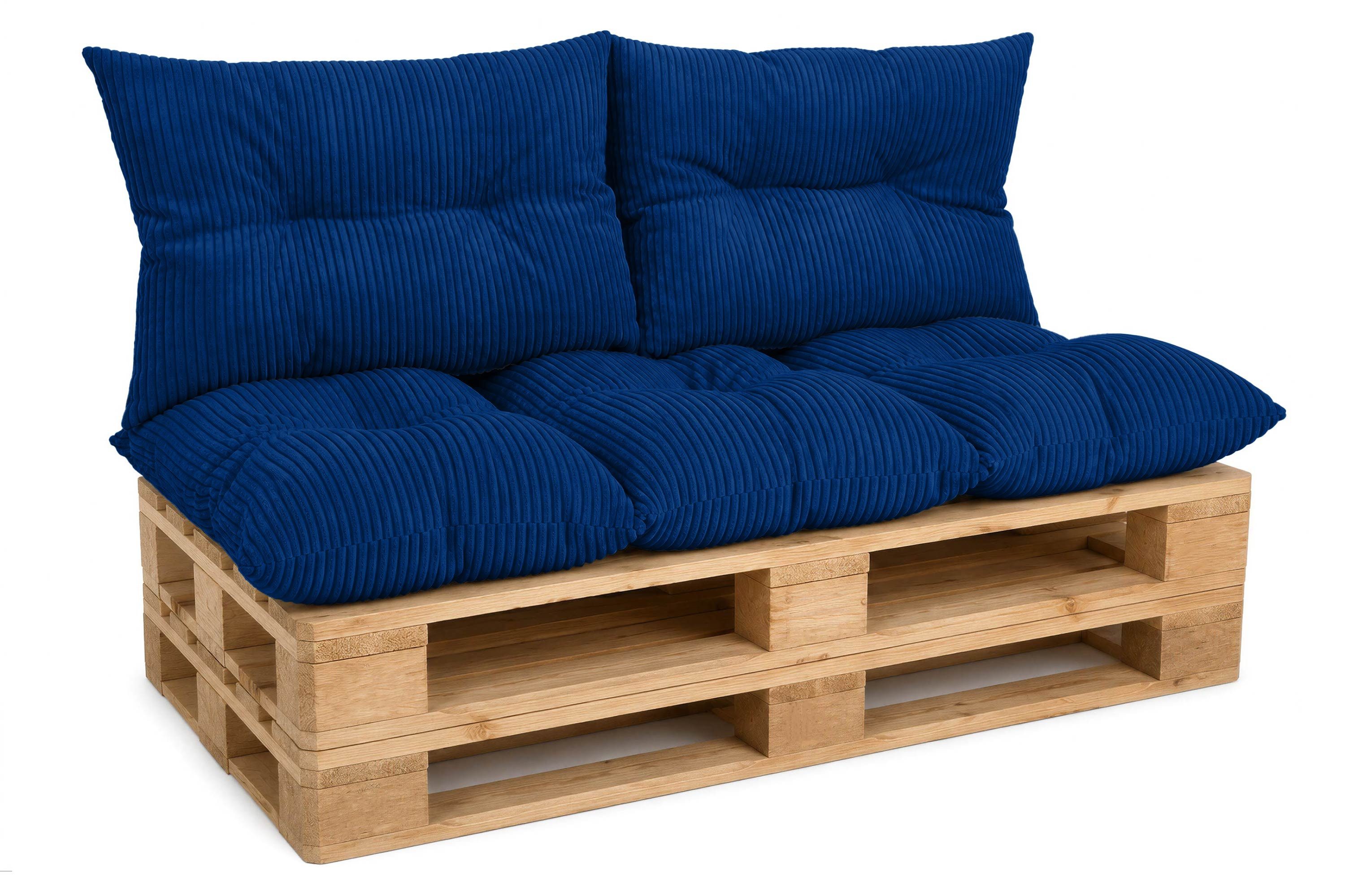Amilian Palettenkissen Palettenauflagen Set 3-tlg., 120x80 cm + 2x 40x60 cm, für Palettenmöbel, Balkon, Terrasse und Wohnbereich