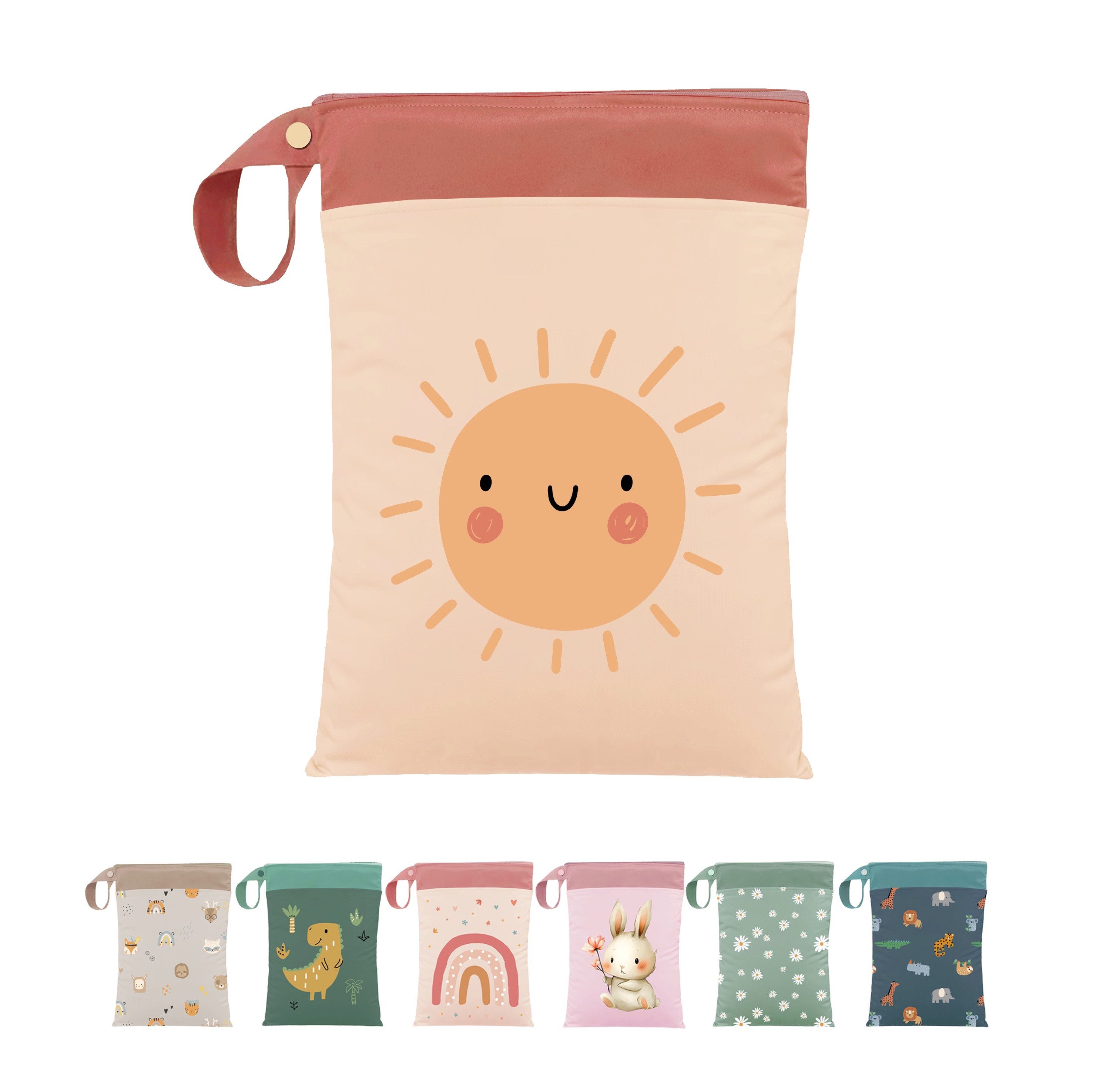 Artee Wickeltasche Nasstasche für Wechselwäsche Kita, Kindergarten, Strand, 1 Stück