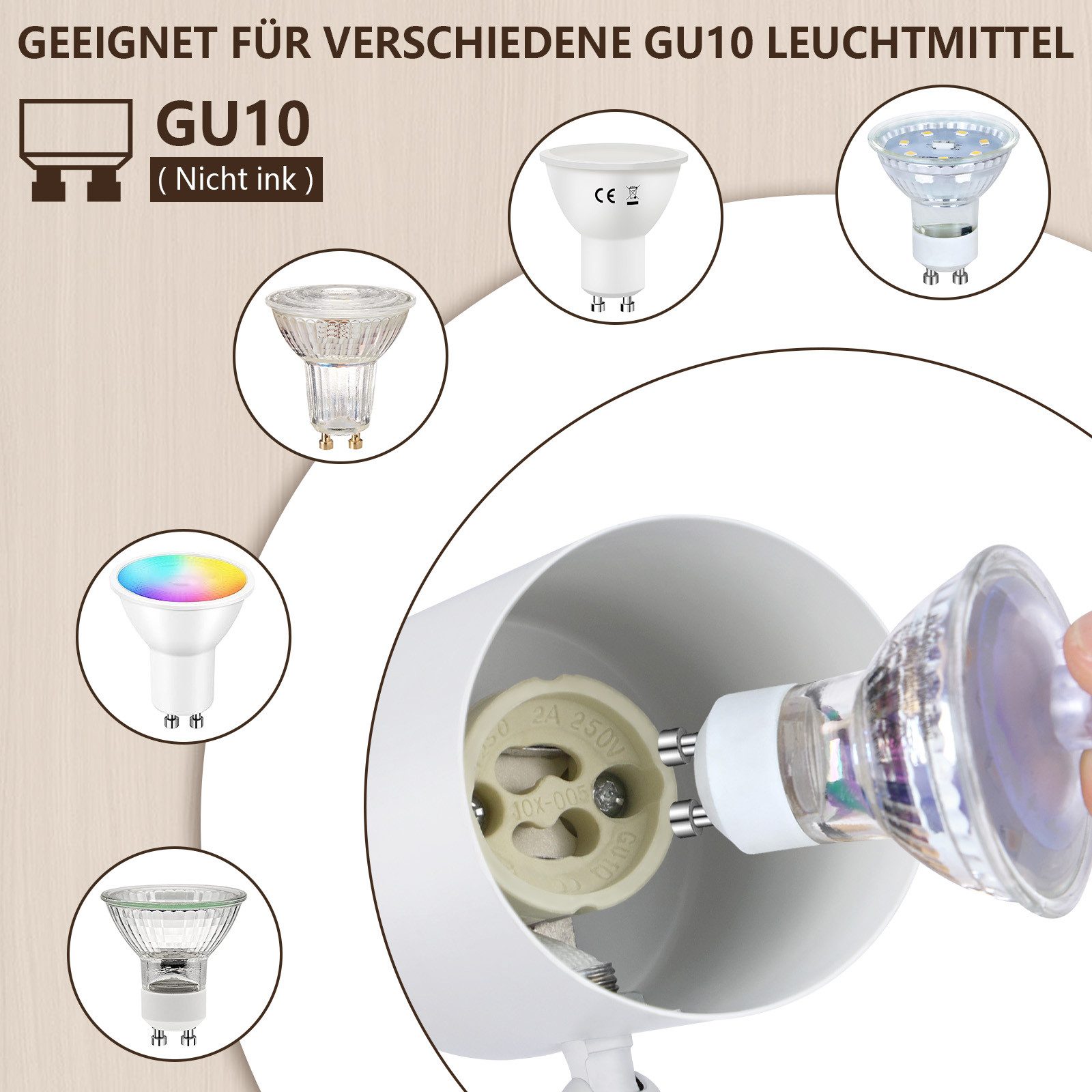 Nettlife Deckenstrahler 1/2/3/4 Flammig Deckenleuchte GU10 günstig online kaufen