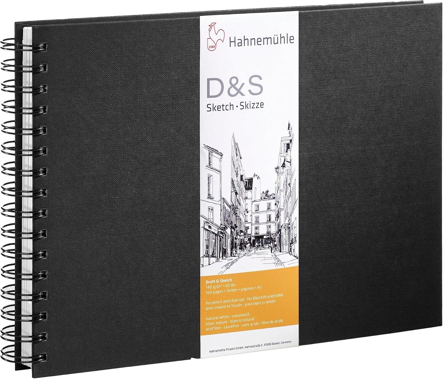 Hahnemühle Skizzenbuch D & S Skizze, A5 Querformat, 140g/m², 160 Seiten