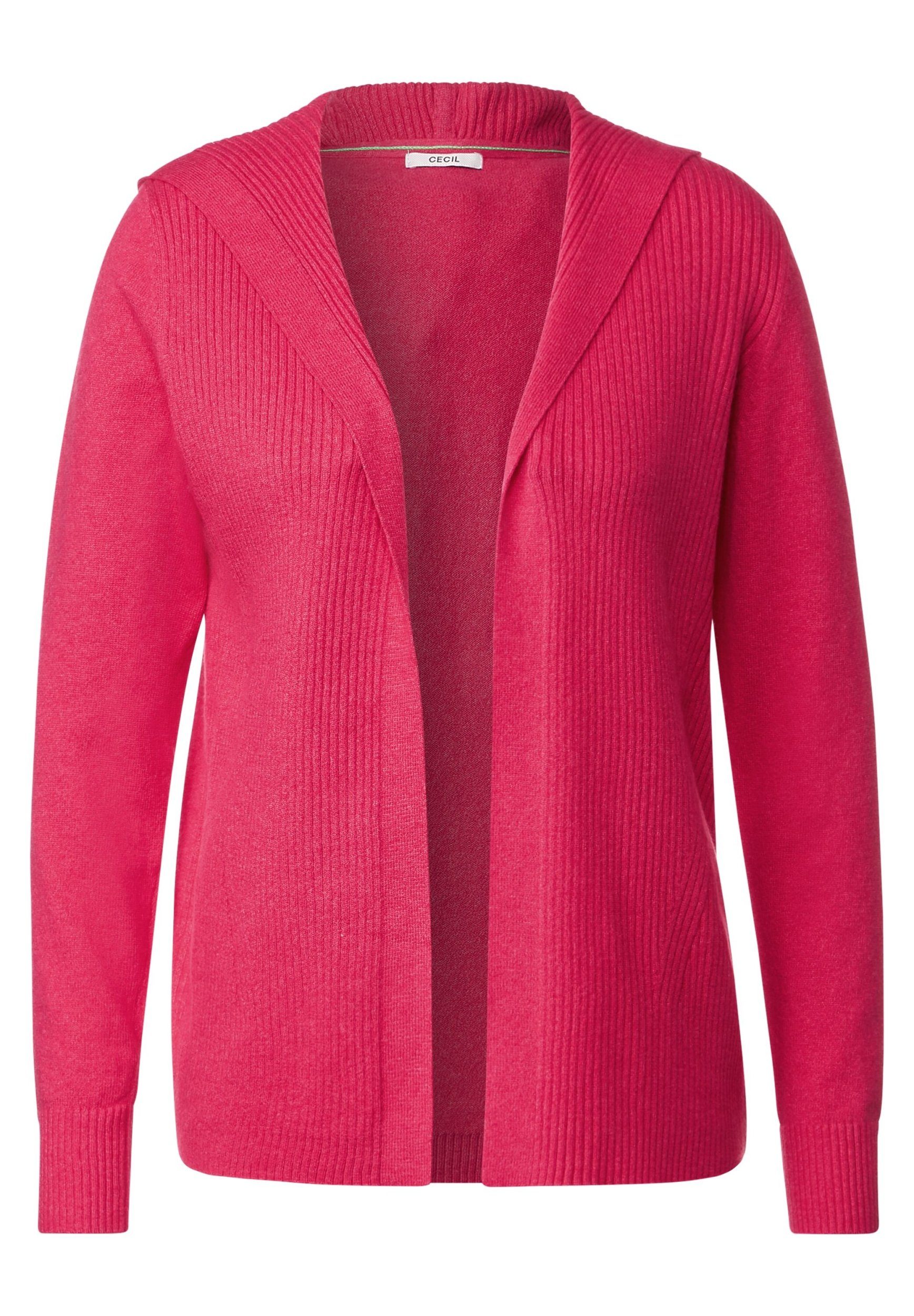 Cecil Cardigan TOS_Cosy Rib-Mix Open Hoody Ca cosy coral melange