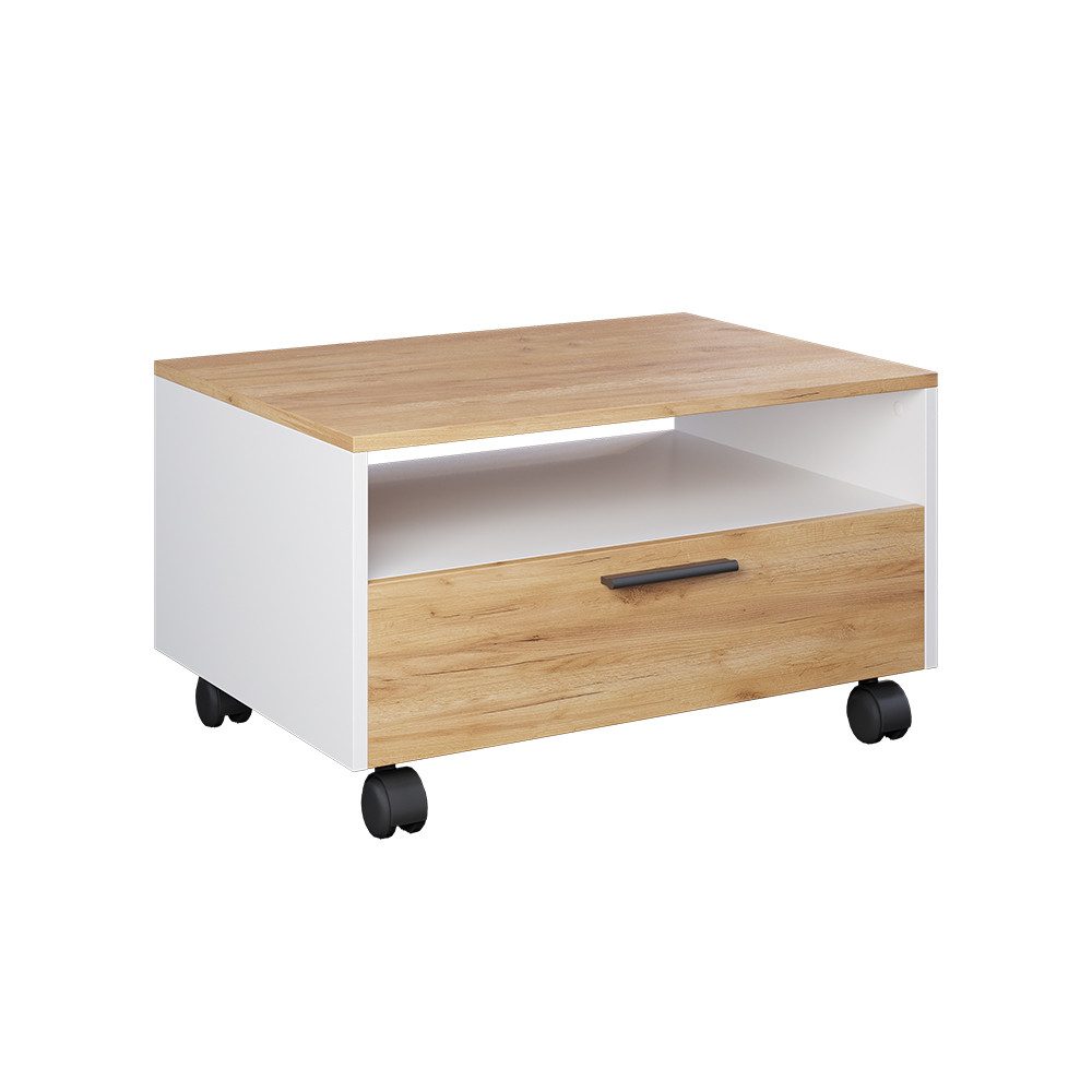 Vicco Beistelltisch Bibo, Weiß/Goldkraft Eiche, 70 x 52.4 cm günstig online kaufen