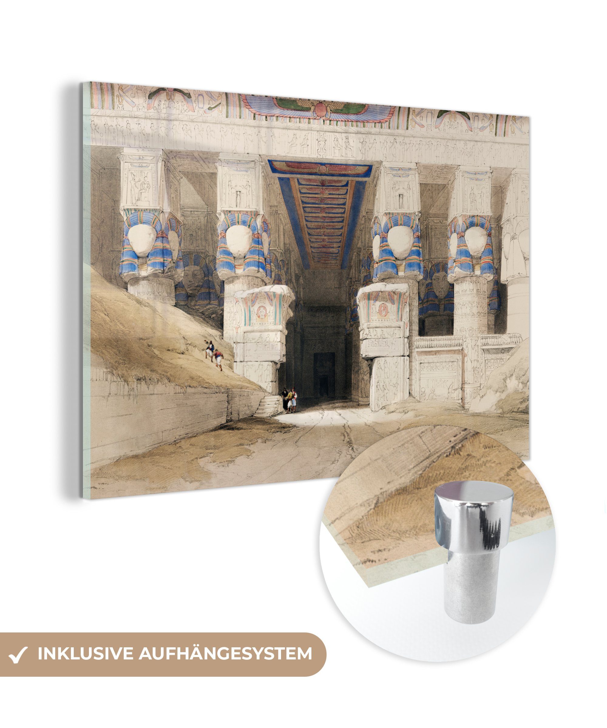 MuchoWow Acrylglasbild Dendera ist eine der jüngsten ägyptischen Tempelanlagen - David Robert, (1 St), Acrylglasbilder Wohnzimmer & Schlafzimmer