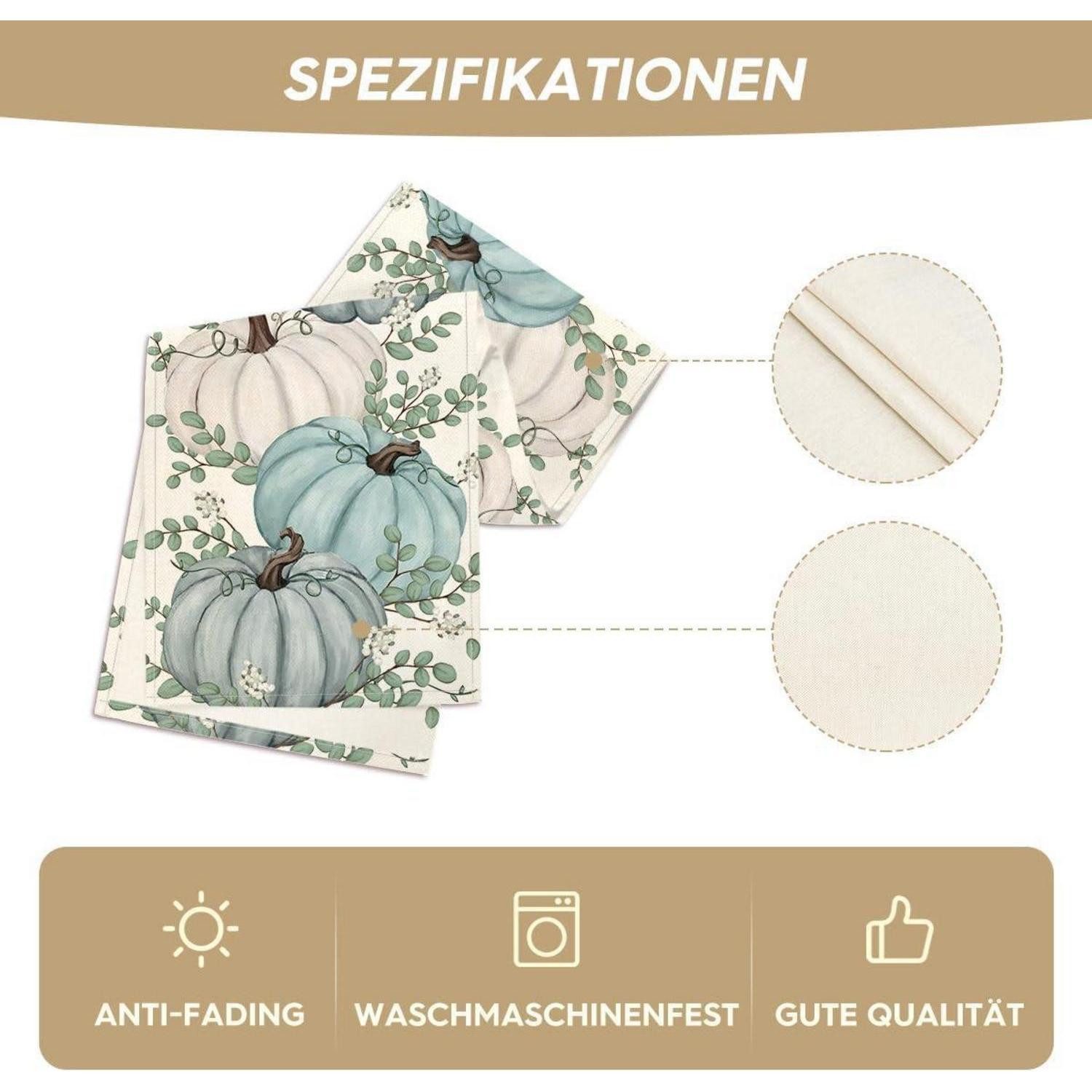 LuxusKollektion Tischläufer Blauer Herbst Tischläufer mit Kürbismotiv 40x180 cm (1-tlg) – Bild 5 von 5