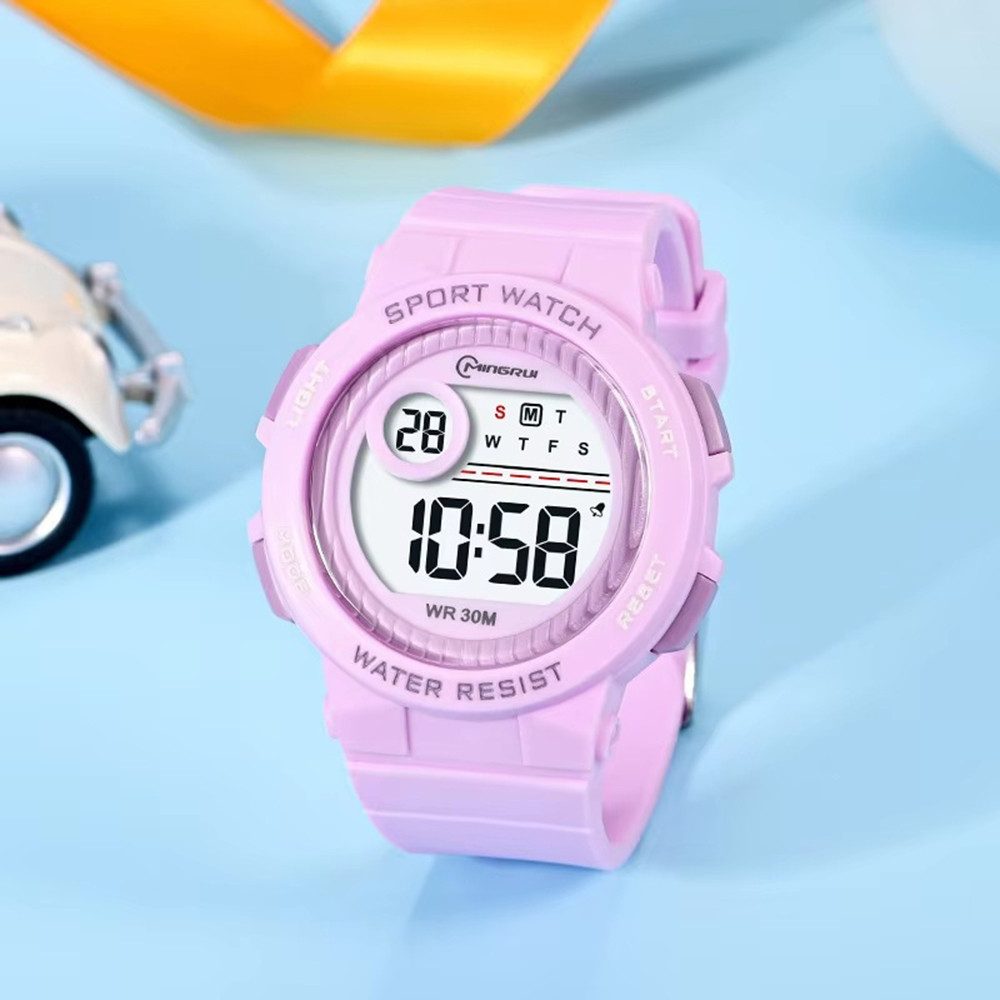 K&L Wall Art Digitaluhr Digital Armbanduhr für Jugendliche Jungen Mädchen Silikonuhr, Licht, Wecker, Wochentag, Stoppuhr, Silikonarmband, 3ATM
