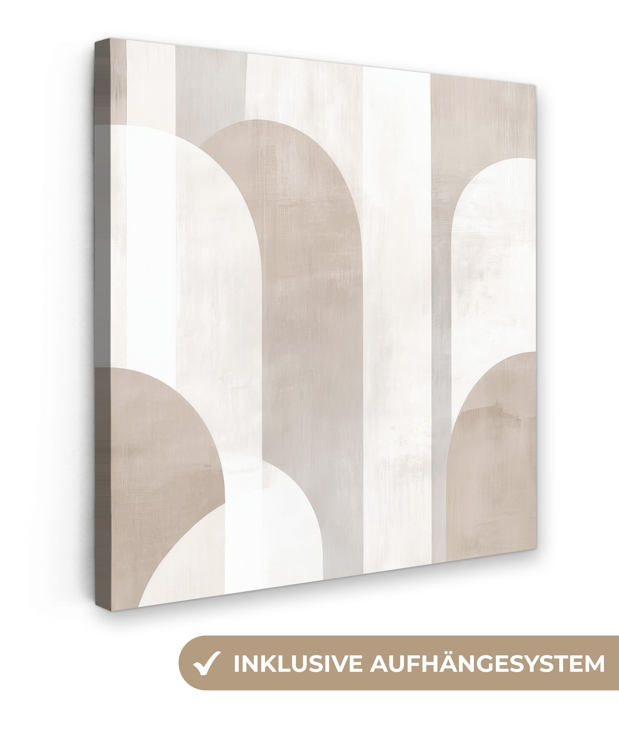 OneMillionCanvasses® Leinwandbild Abstrakte Bögen - Modern - Beige, Fotodru günstig online kaufen