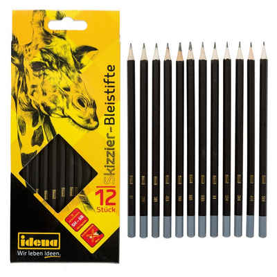 Idena Bleistift Idena 23906 - Bleistifte zum Skizzieren, Verschiedene Härtegrade, 12