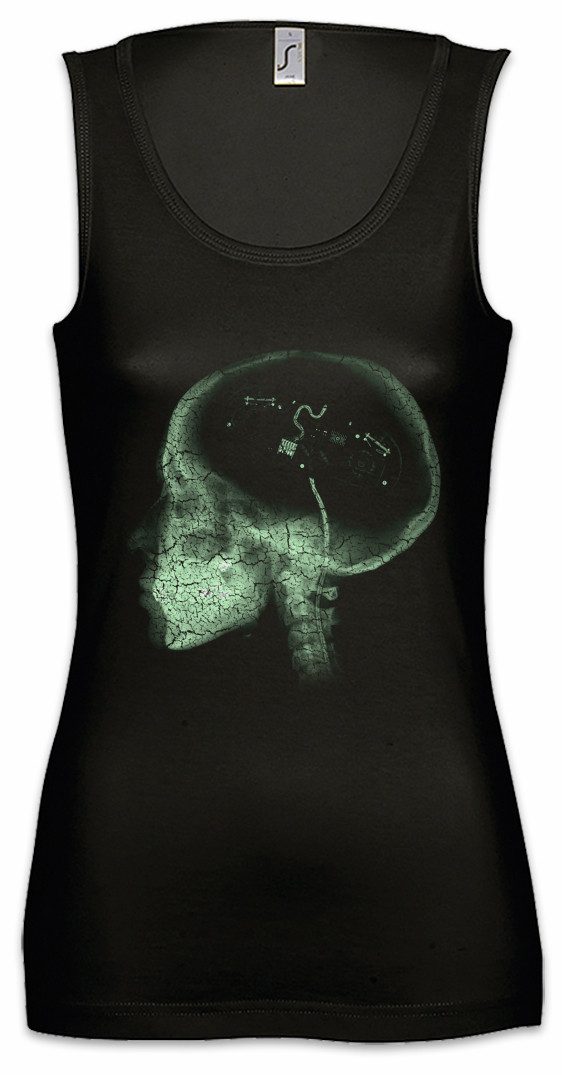 Tanktop Gamer Brain Ärmelloses Damen T-Shirt Geek Nerd Fun Informatiker