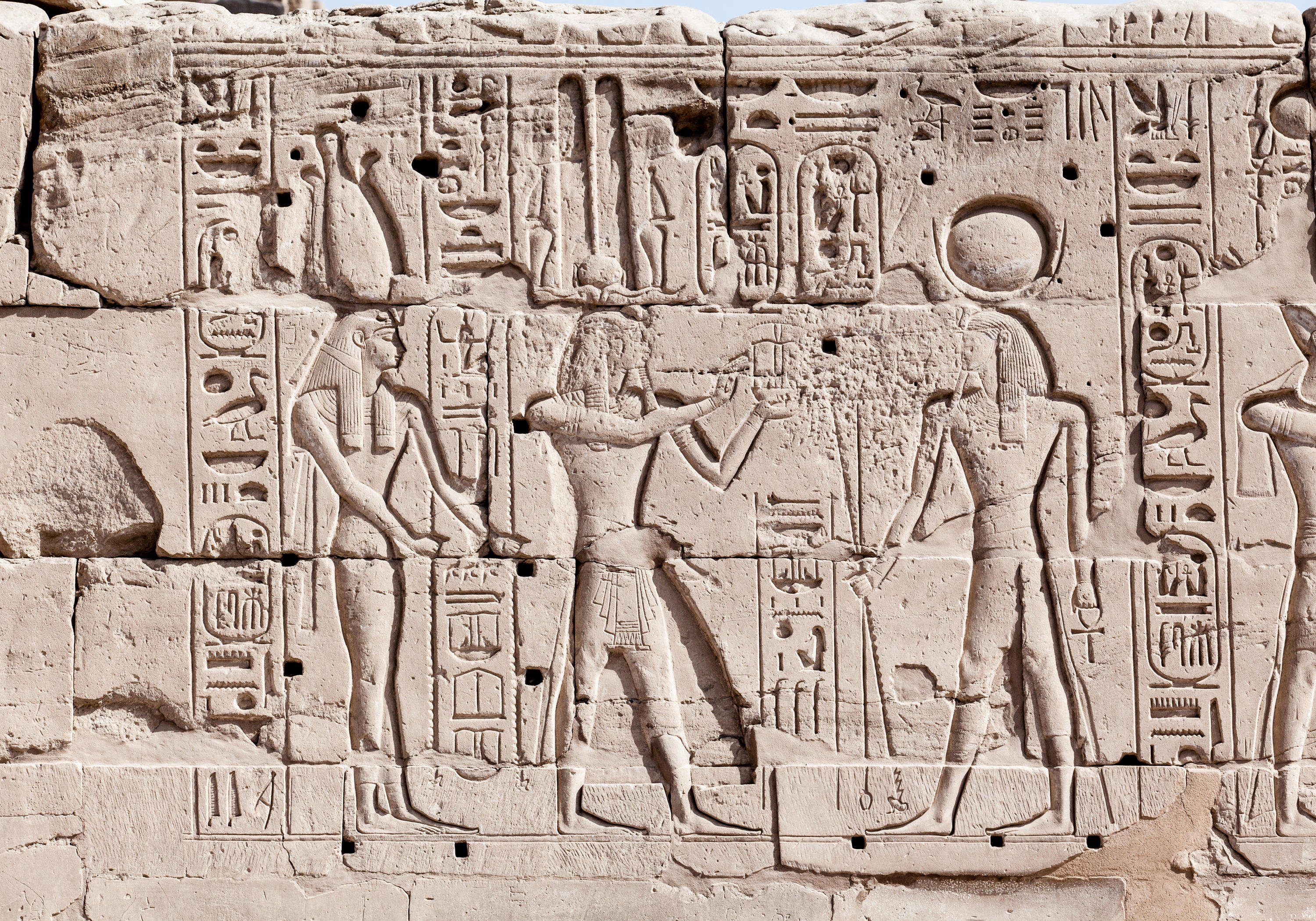 wandmotiv24 Fototapete Wand Hieroglyphen-schnitzereien, glatt, Wandtapete, Motivtapete, matt, Vliestapete