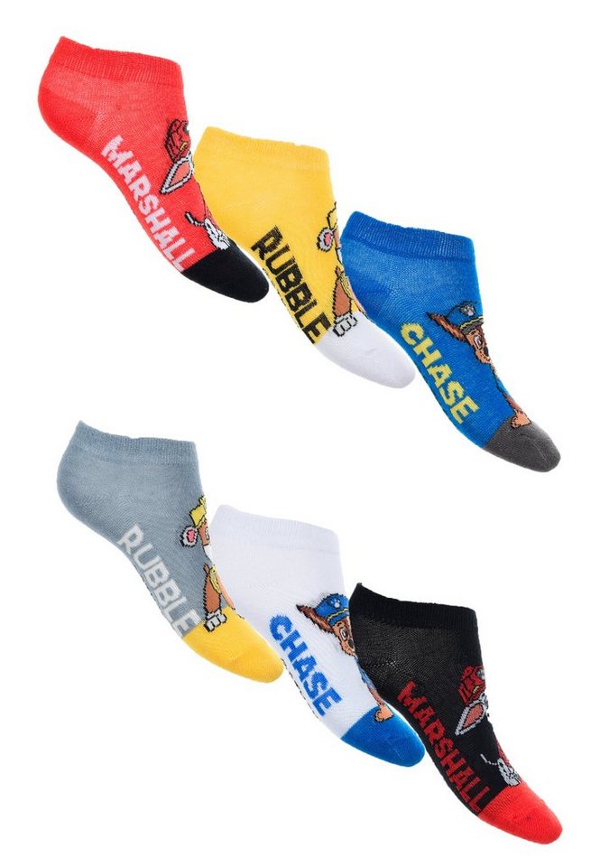 PAW PATROL Sneakersocken Chase Marshall Rubble Kinder Jungen Sneaker  Strümpfe Socken (6-Paar)