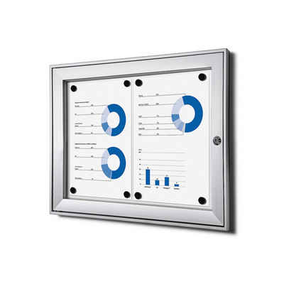 Showdown Displays Hängevitrine für Innen und Außen SCS - 2x DIN A4 - Aluminium - Silber (1-St)