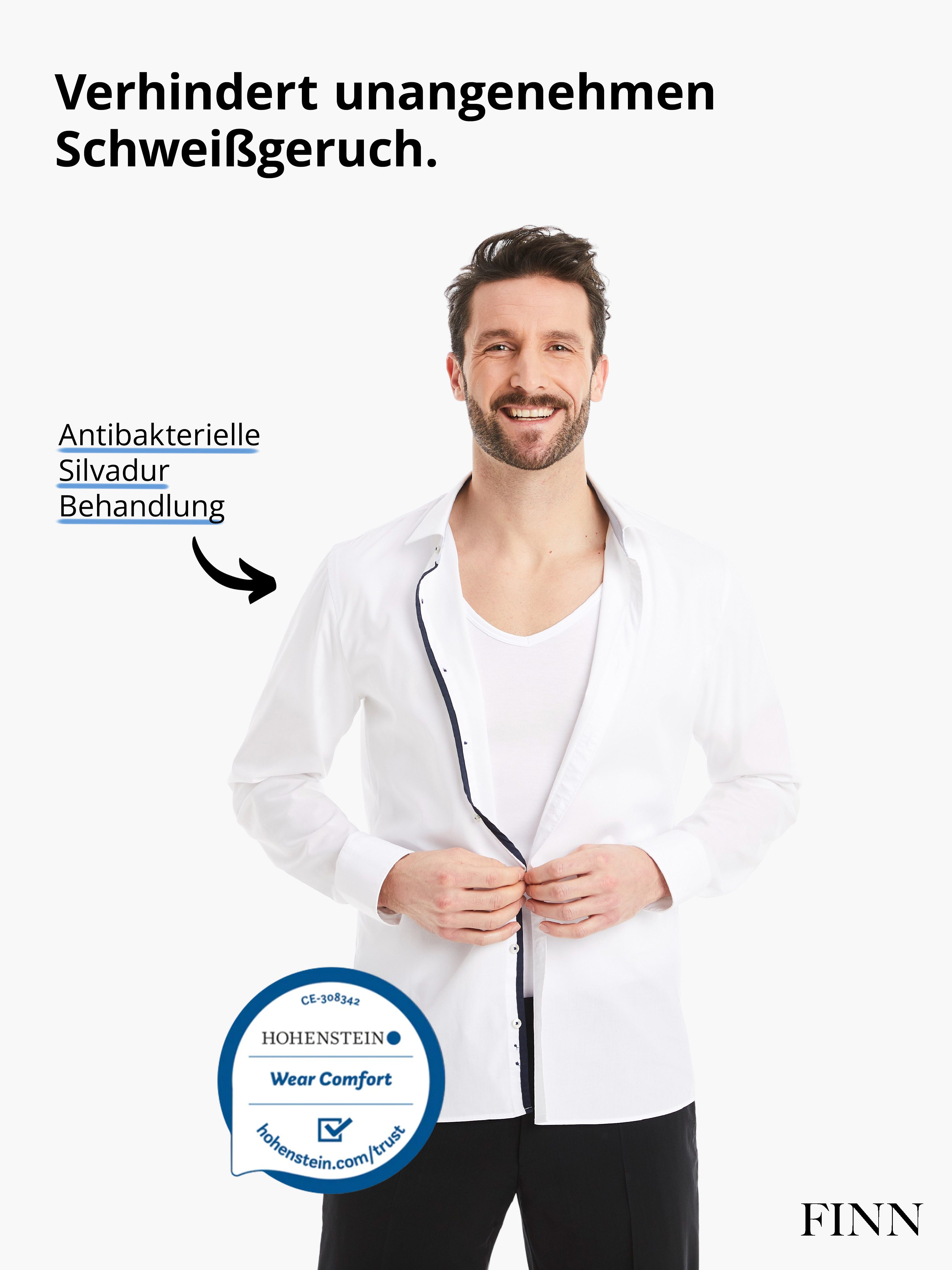 FINN Design Unterhemd Anti-Schweiß Shirt Herren mit V-Ausschnitt und integrierten Achselpads Garantierter Schutz vor Schweißflecken und Schweißgeruch