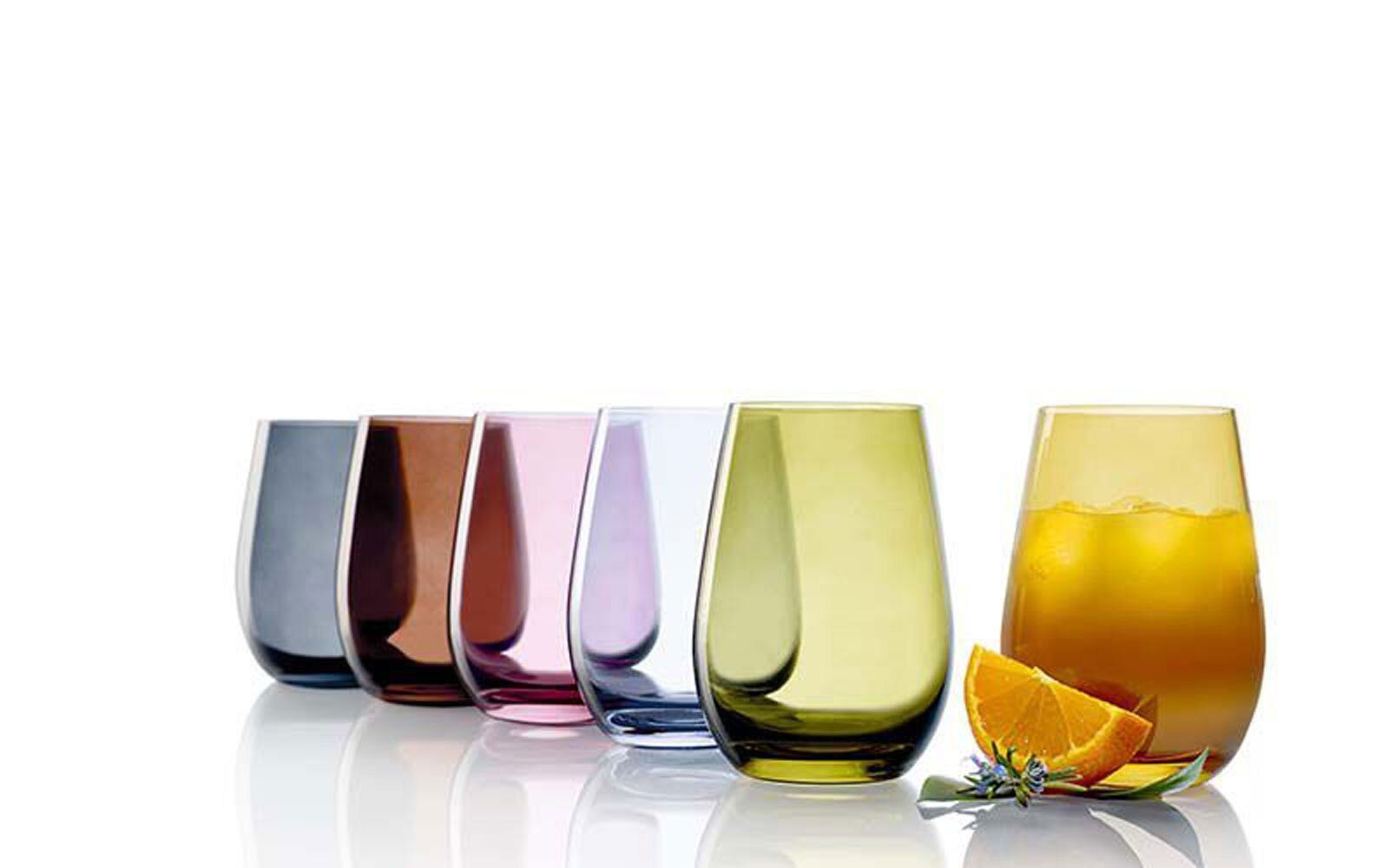 Elements Stölzle ml Becher Glas Set, 6er Glas Lila 465