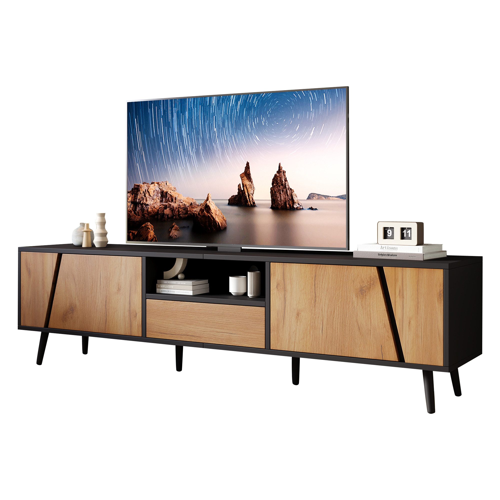 TV-Schrank Moderne Lowboard TV Board TV-Konsole Fernsehtisch Fernsehschrank