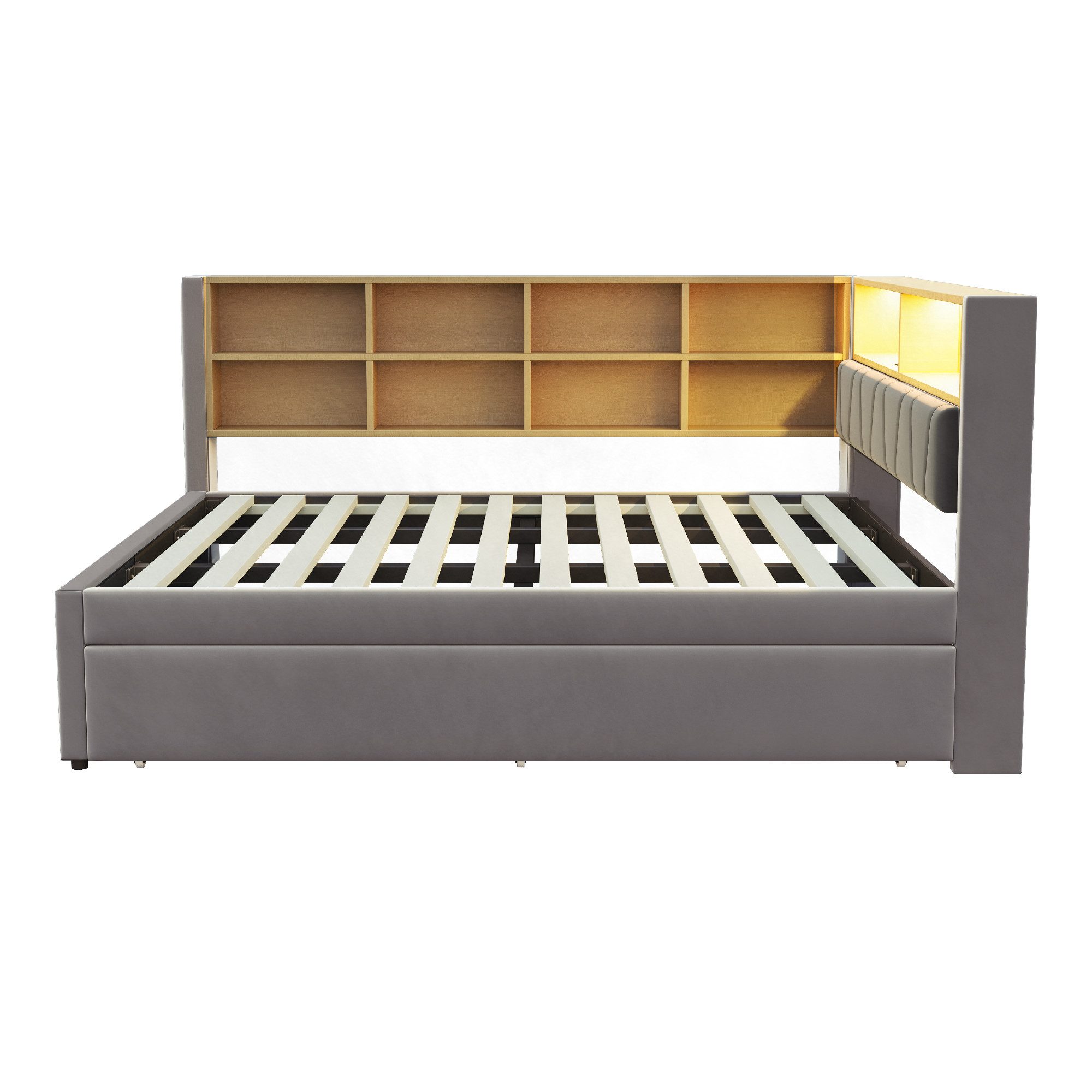 Fanttik Bettgestell Schlafsofa 90/140x200 mit LED, günstig online kaufen