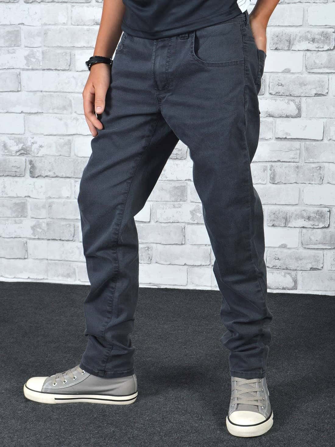 Casual 5-Pocket-Jeans BEZLIT elastischem Verstellbarer Grau mit Jungen Bund Jeans (1-tlg) Bund