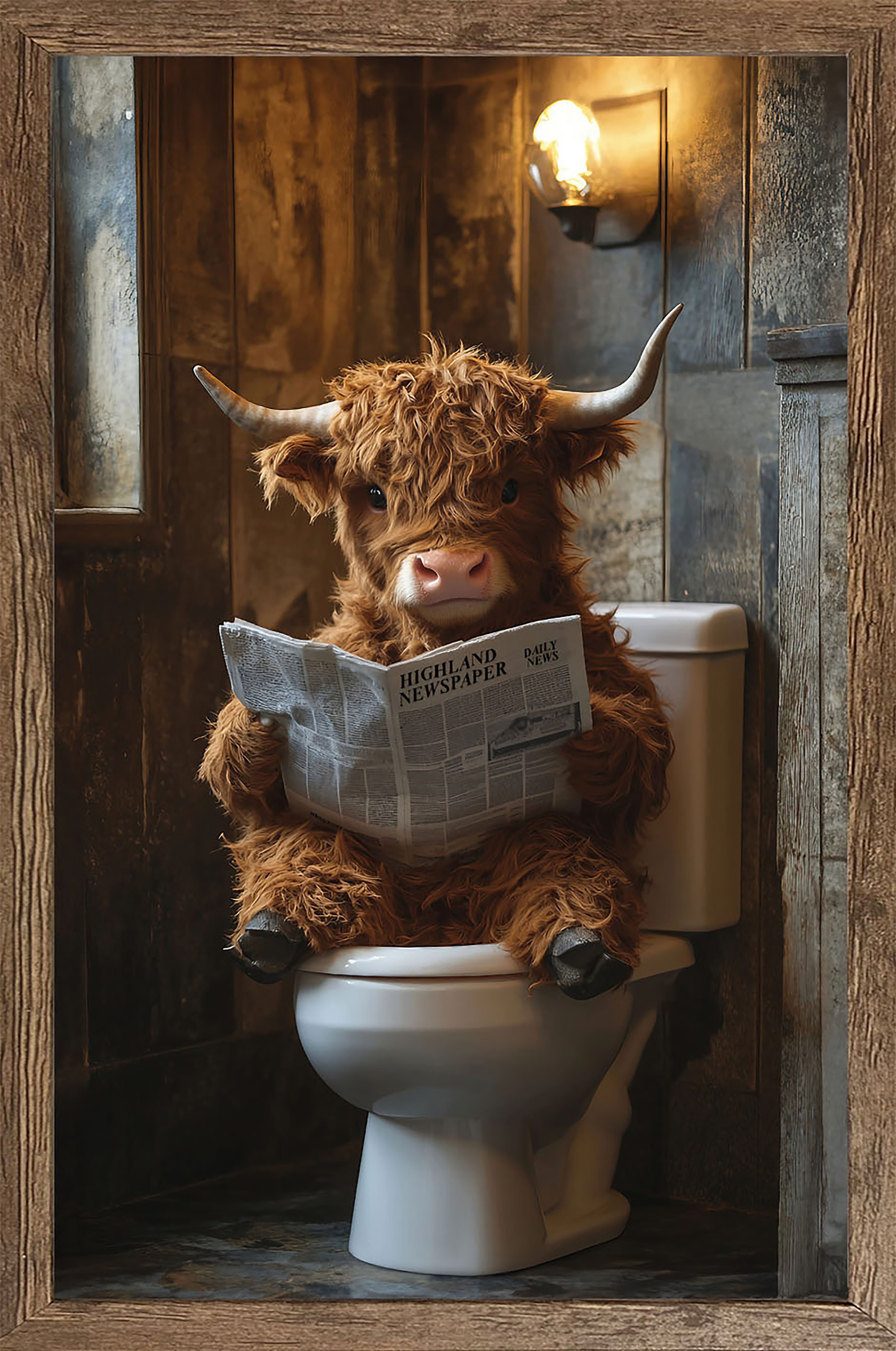 Bönninghoff Bild mit Rahmen, Hochlandrind, Humor, Tiere (1 St) günstig online kaufen