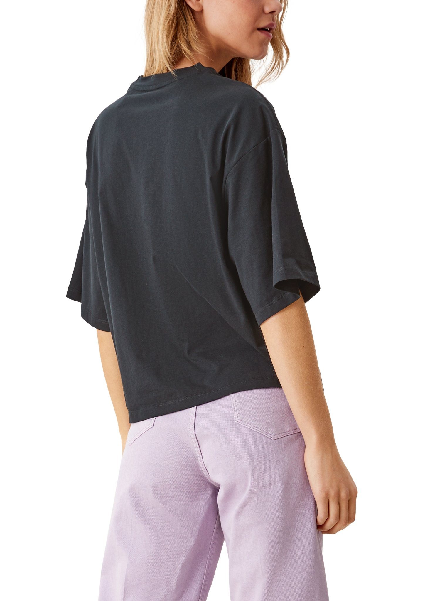 Damen Shirts s.Oliver Kurzarmshirt Oversize-Shirt mit Stickerei (1-tlg) Stickerei