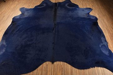 Fellteppich Kuhfell Marine Blau Rinder Fell Teppich 200 x 190 cm, KUHFELL online & NOMAD