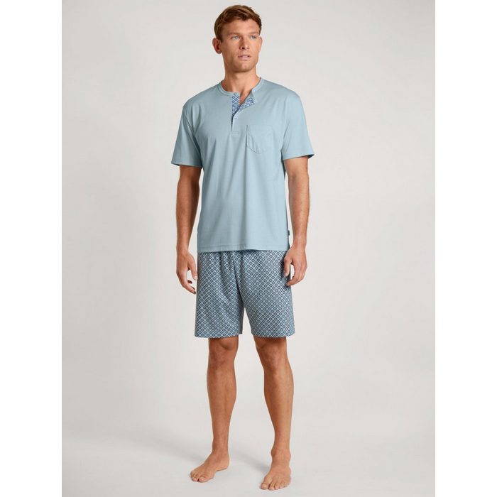 CALIDA Pyjama Calida Herren Kurzpyjama 42086 tempest blue (1 Stück 1 tlg. 1 Stück)