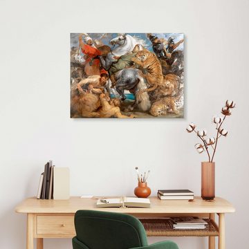 Posterlounge Alu-Dibond-Druck Peter Paul Rubens, Die Tigerjagd, Malerei